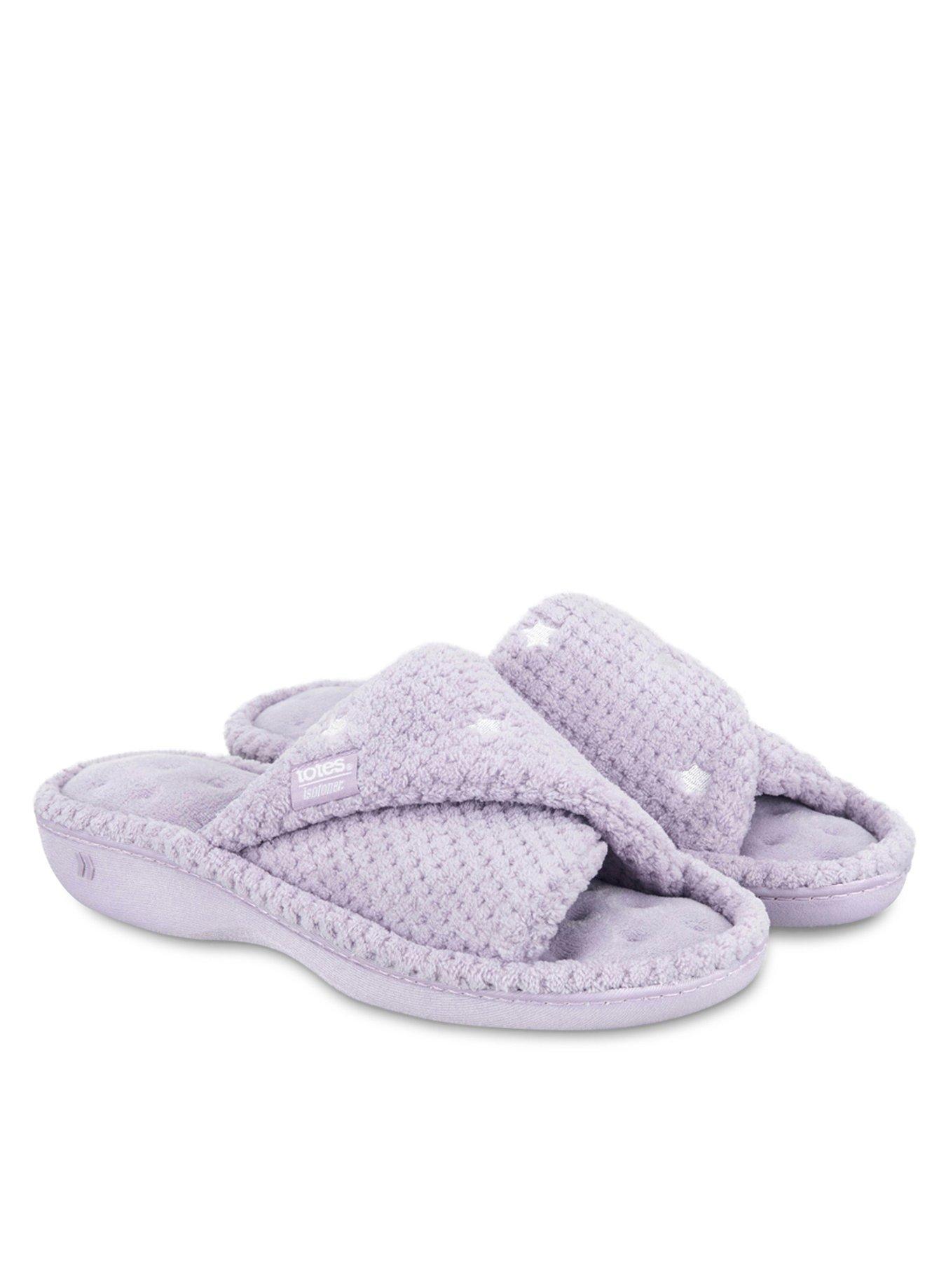 Totes Isotoner Isotoner Ladies Popcorn Turnover Open Toe Slipper - Lilac Star