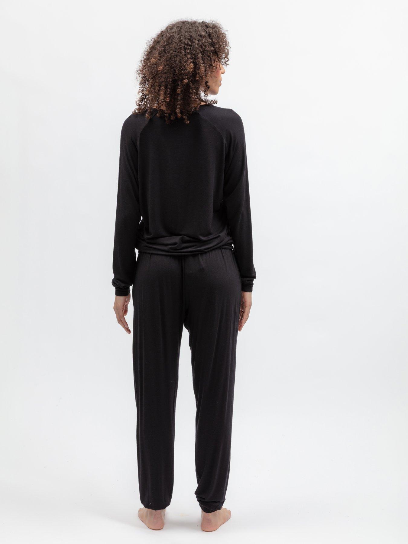 Image 2 of 4 of Cyberjammies Grace Black Slouch Jersey L/Slv Pyjama Top &amp; Bottom Set