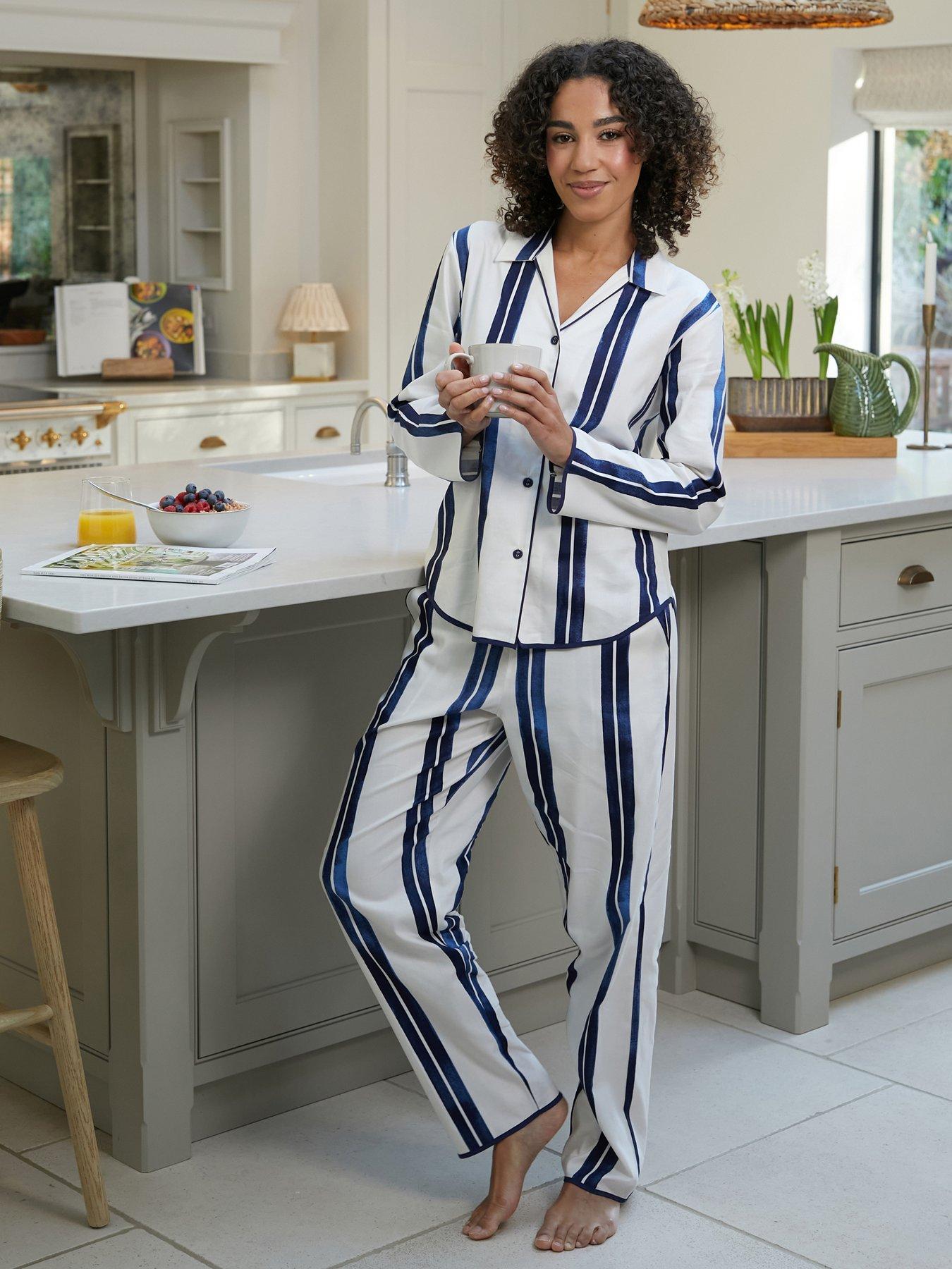 Cyberjammies Cyberjammies Celestial Nights Navy Printed Stripe L/Slv Pyjama Top  &  Bottoms Set