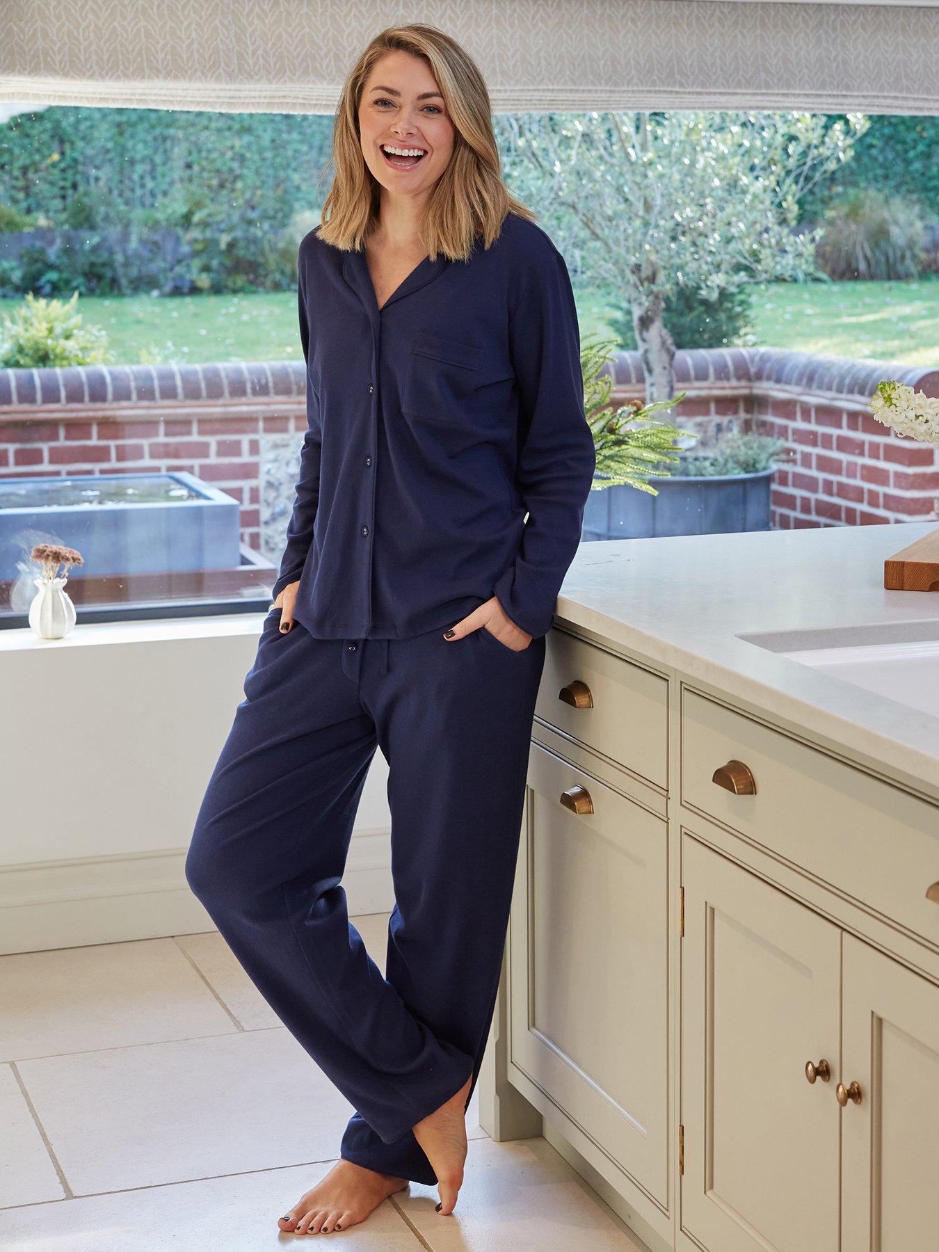 Cyberjammies Cyberjammies Celestial Nights Navy Revere 2X2 Ribbed Jersey L/Slv Pyjama Top  &  Bottoms Set