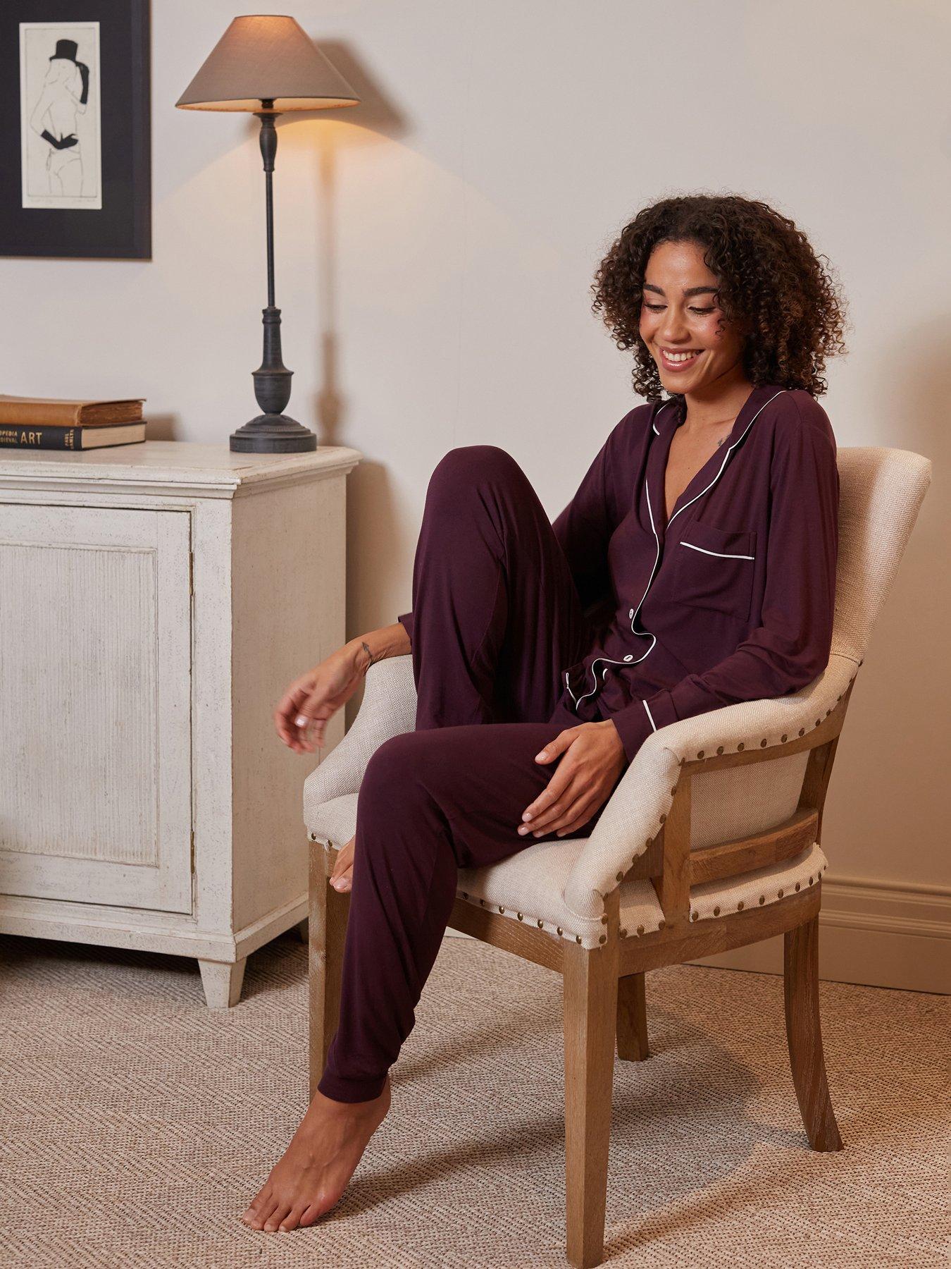 Image 1 of 6 of Cyberjammies Wild Slumber Plum Revere Jersey Long Sleeve Pyjama Set