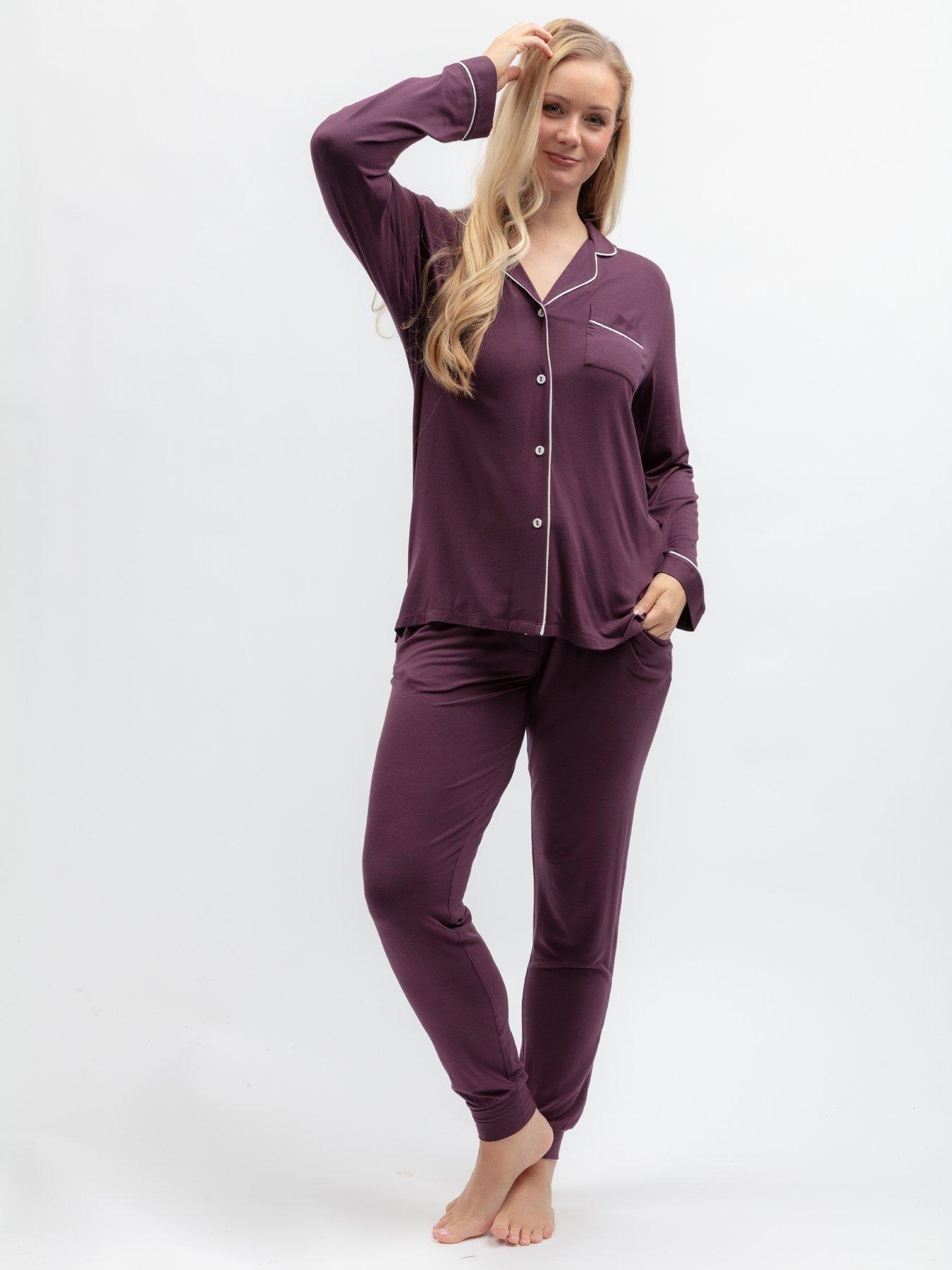 Image 3 of 6 of Cyberjammies Wild Slumber Plum Revere Jersey Long Sleeve Pyjama Set