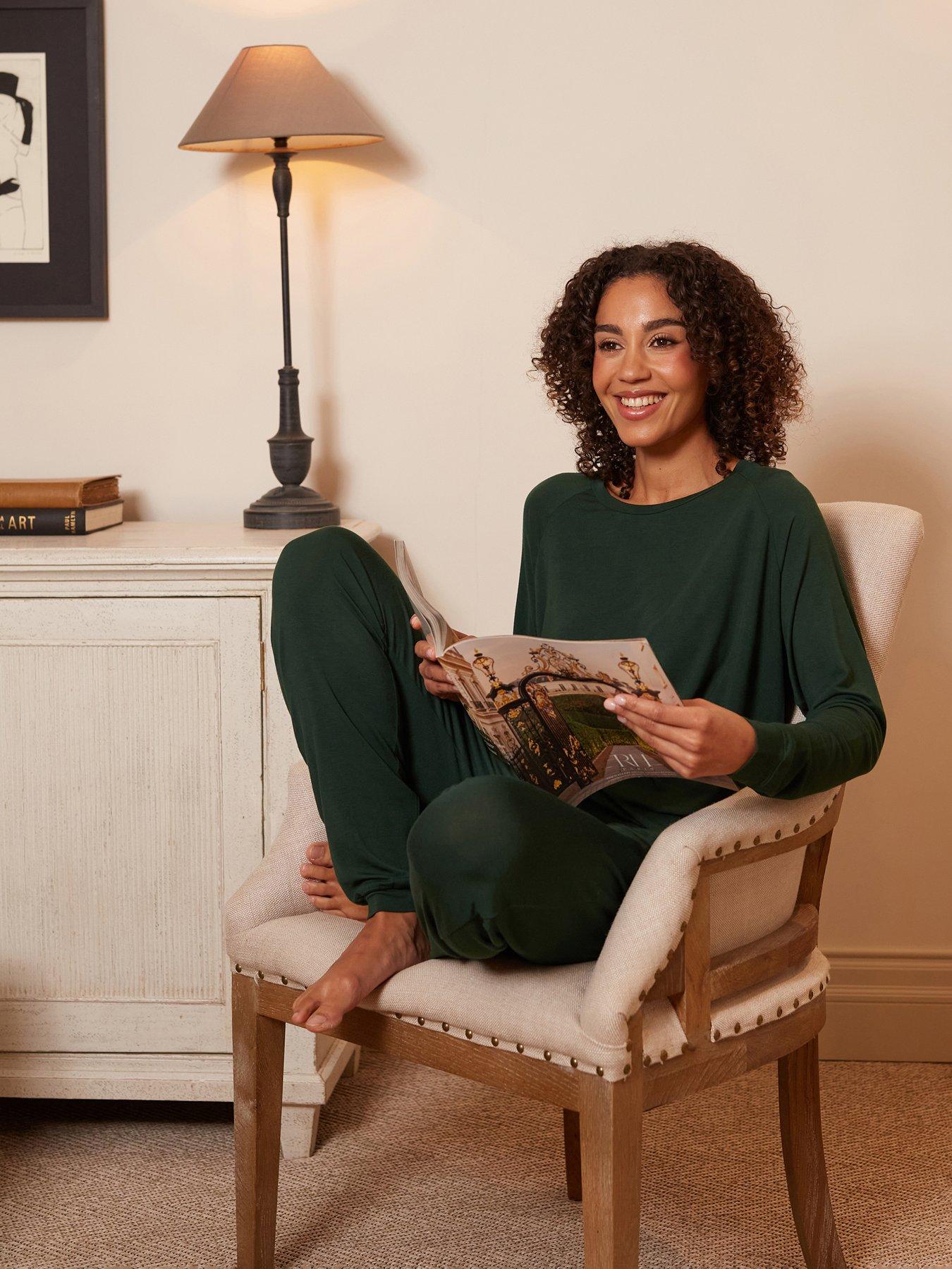 Cyberjammies Cyberjammies Ember Dark Green Slouch Longsleeve Jersey Top  &  Pyjama Set