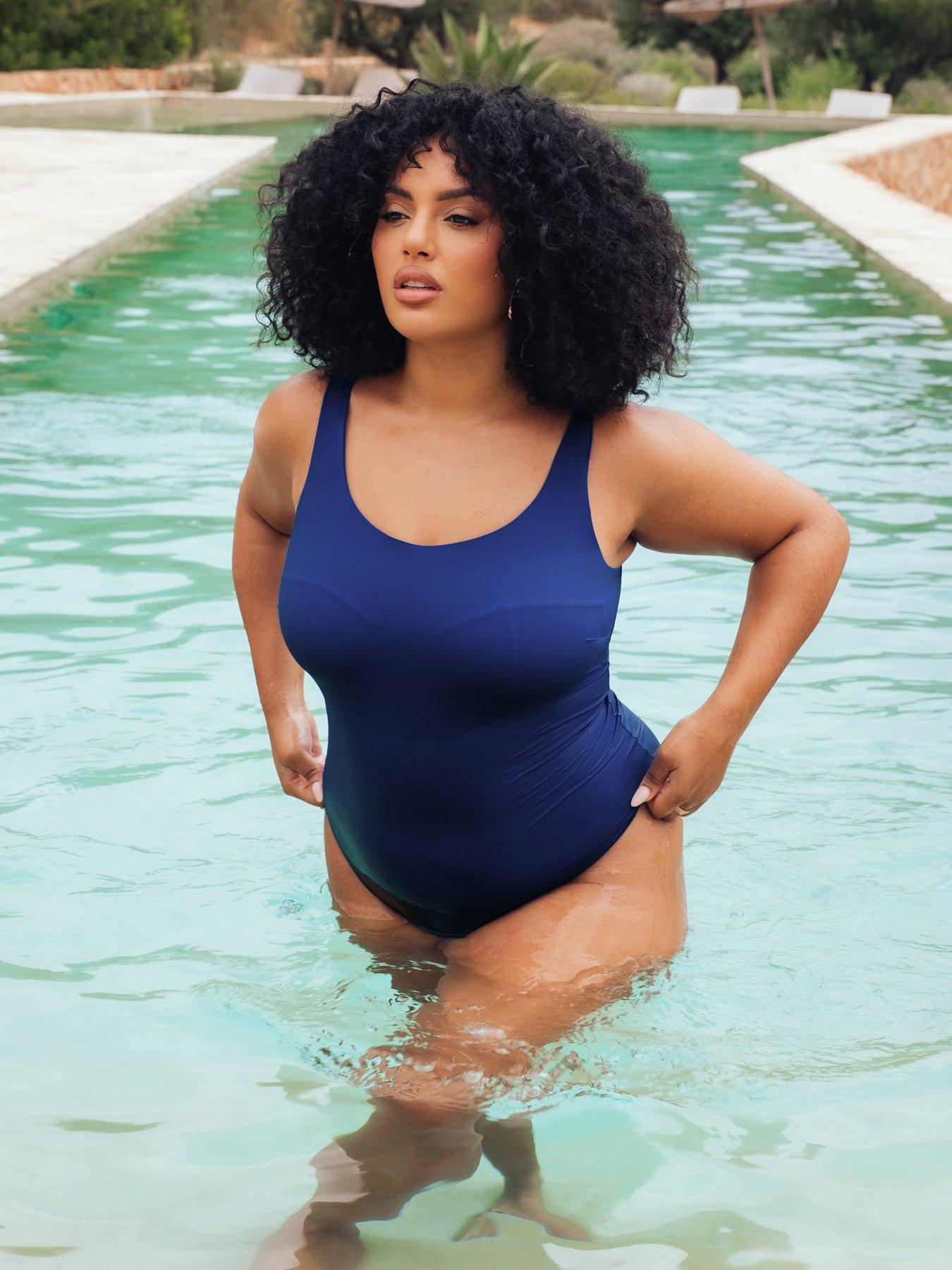 Curvy Kate Deep Dive Non-wired Swimsuit, Blue, Size 30G/Gg, Women