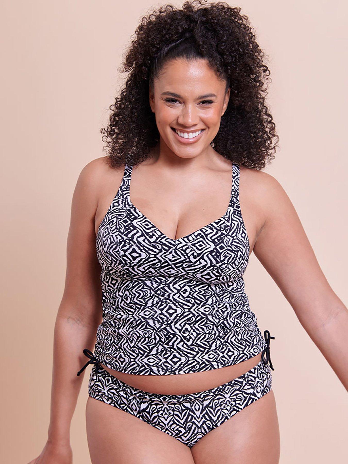 Image 2 of 6 of Curvy Kate Wild Horizon Non-wired Multiway Tankini Top (second Sizes) - Black Print