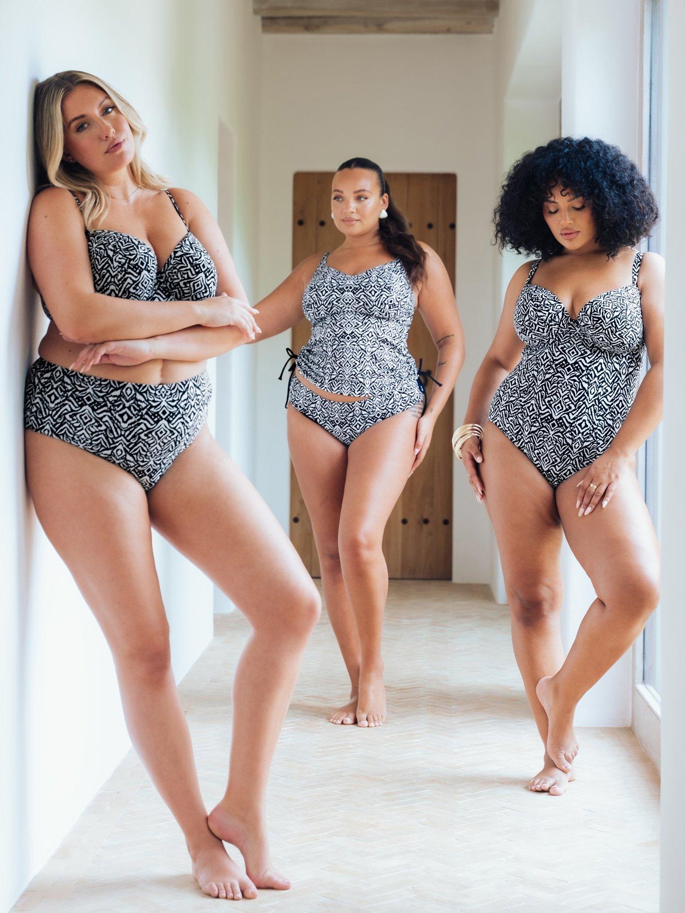 Image 5 of 6 of Curvy Kate Wild Horizon Non-wired Multiway Tankini Top (second Sizes) - Black Print