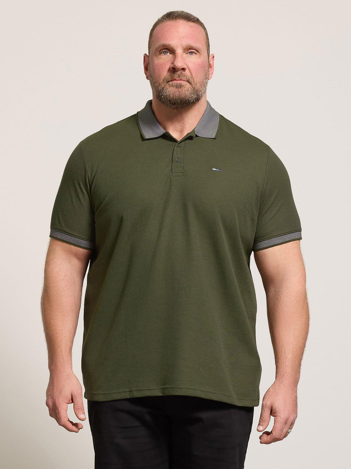 BadRhino Two Tone Waffle Polo Shirt - Green