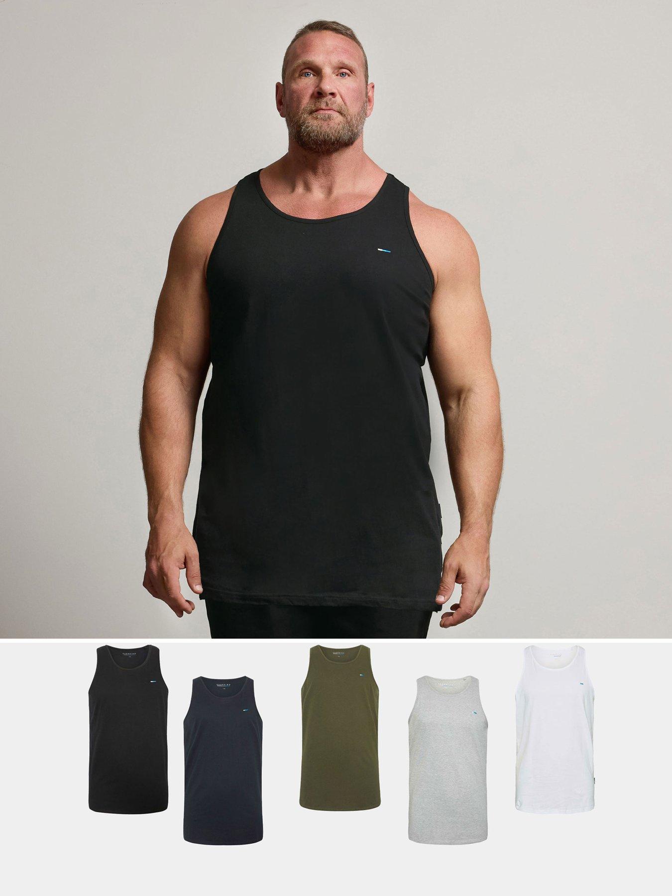 Badrhino 5 Pack Logo Detail Longline Vests - Black