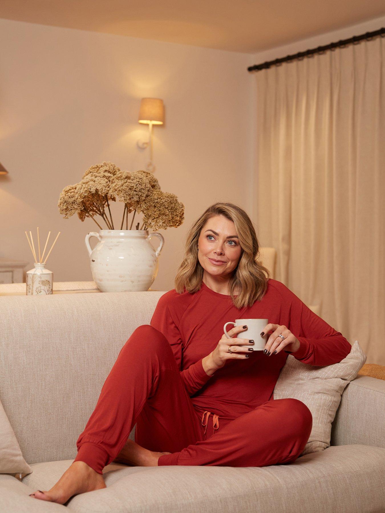 Cyberjammies Pumpkin Spice Burnt Orange Slouch Jersey L/Slv Pyjama Top  &  Bottoms Set