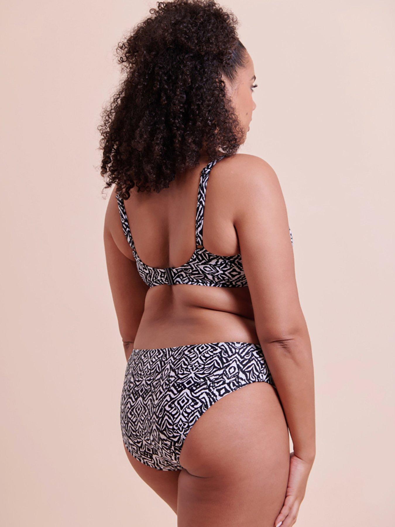 Image 3 of 6 of Curvy Kate Wild Horizon Padded Balcony Bikini Top (second Sizes) Black Print