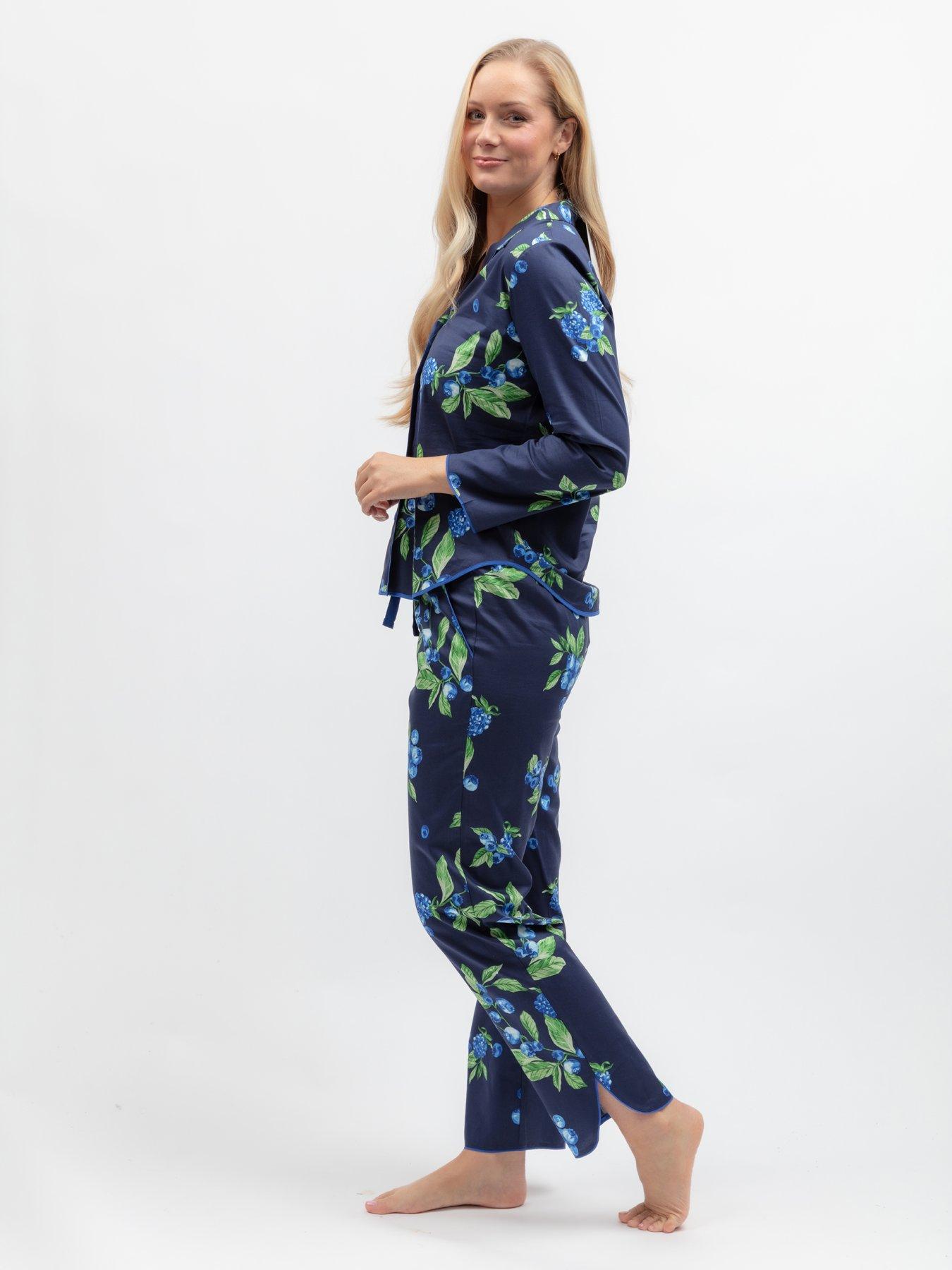 Image 3 of 6 of Cyberjammies Midnight Berry&nbsp;Fruit Print Long Sleeve Pyjama Top &amp; Bottoms Set - Navy