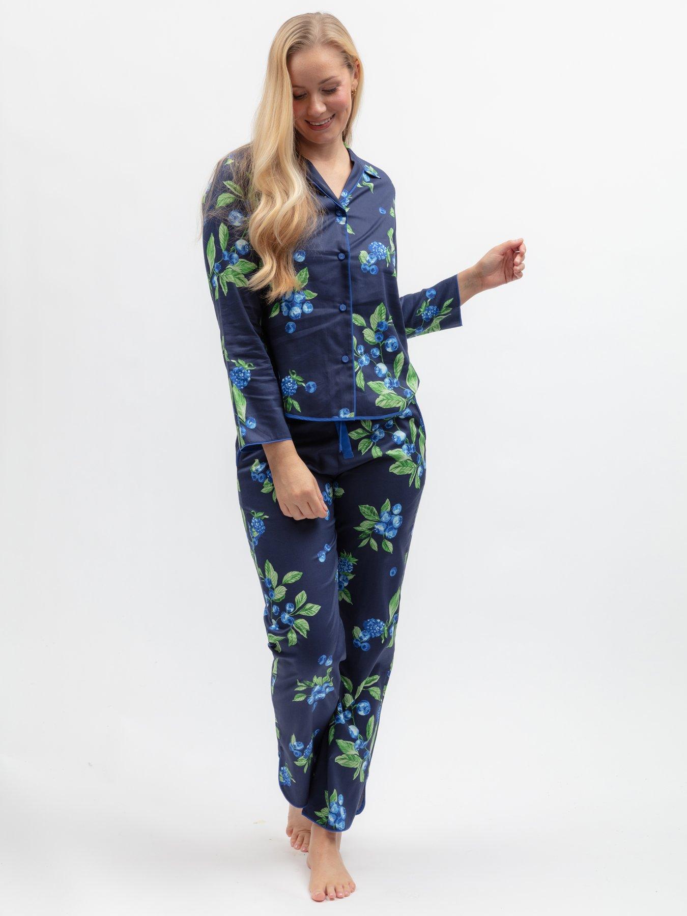 Image 5 of 6 of Cyberjammies Midnight Berry&nbsp;Fruit Print Long Sleeve Pyjama Top &amp; Bottoms Set - Navy