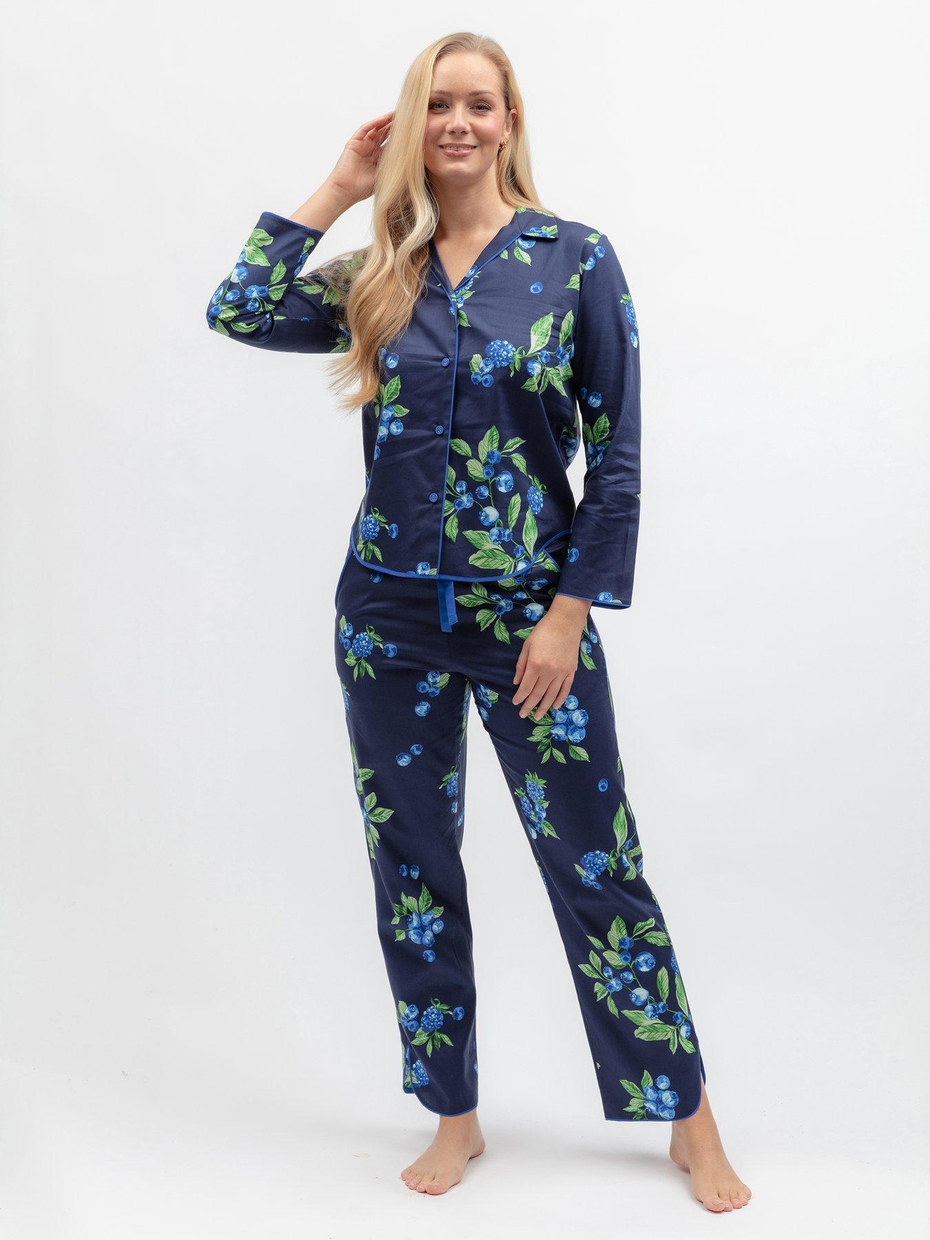 Image 6 of 6 of Cyberjammies Midnight Berry&nbsp;Fruit Print Long Sleeve Pyjama Top &amp; Bottoms Set - Navy