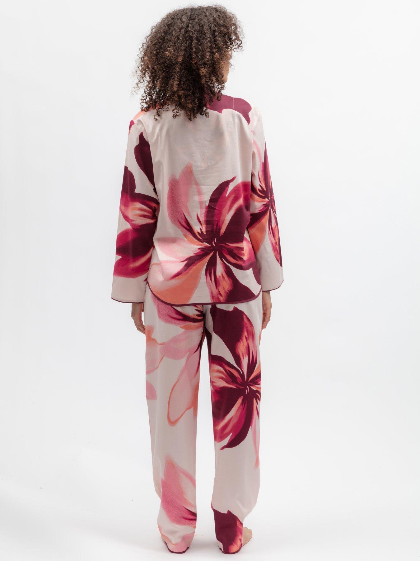 Image 2 of 3 of Cyberjammies Blush Botanica Peach Floral Print L/Slv Pyjama Top &amp; Bottoms Set
