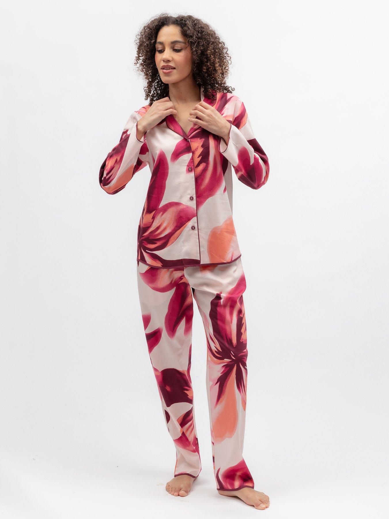 Image 3 of 3 of Cyberjammies Blush Botanica Peach Floral Print L/Slv Pyjama Top &amp; Bottoms Set