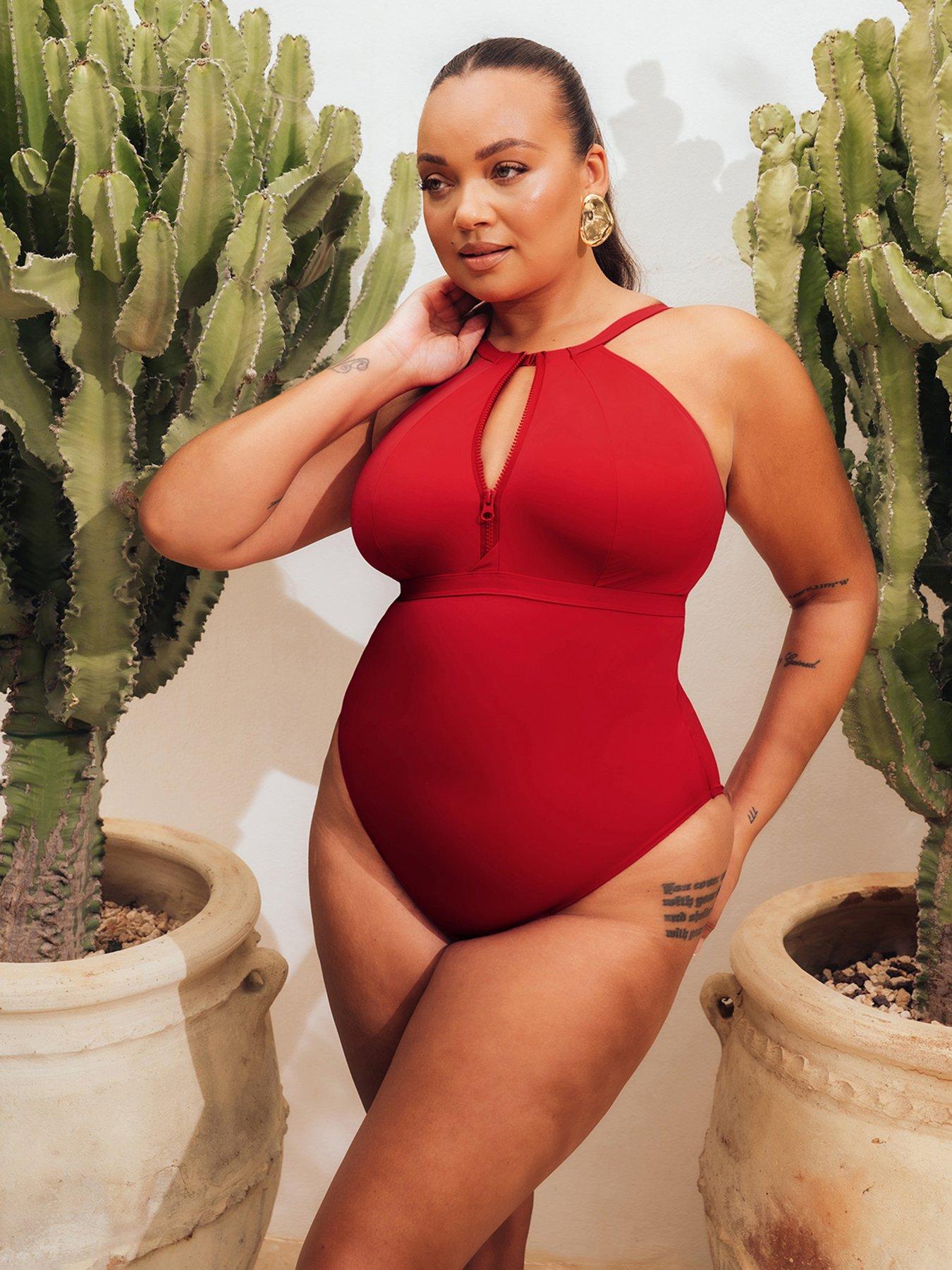 Curvy Kate Zip Tide Non-Wired Multiway Swimsuit - Red