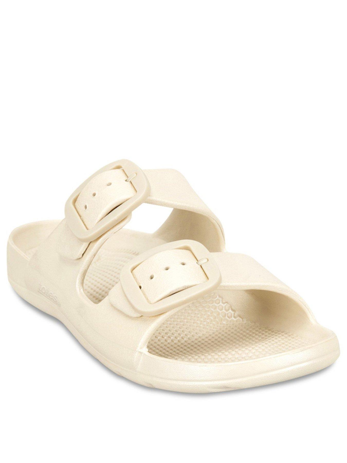 Image 2 of 5 of TOTES Totes Solbounce Ladies Double Buckle Adjustable Slide - Stone Metallic