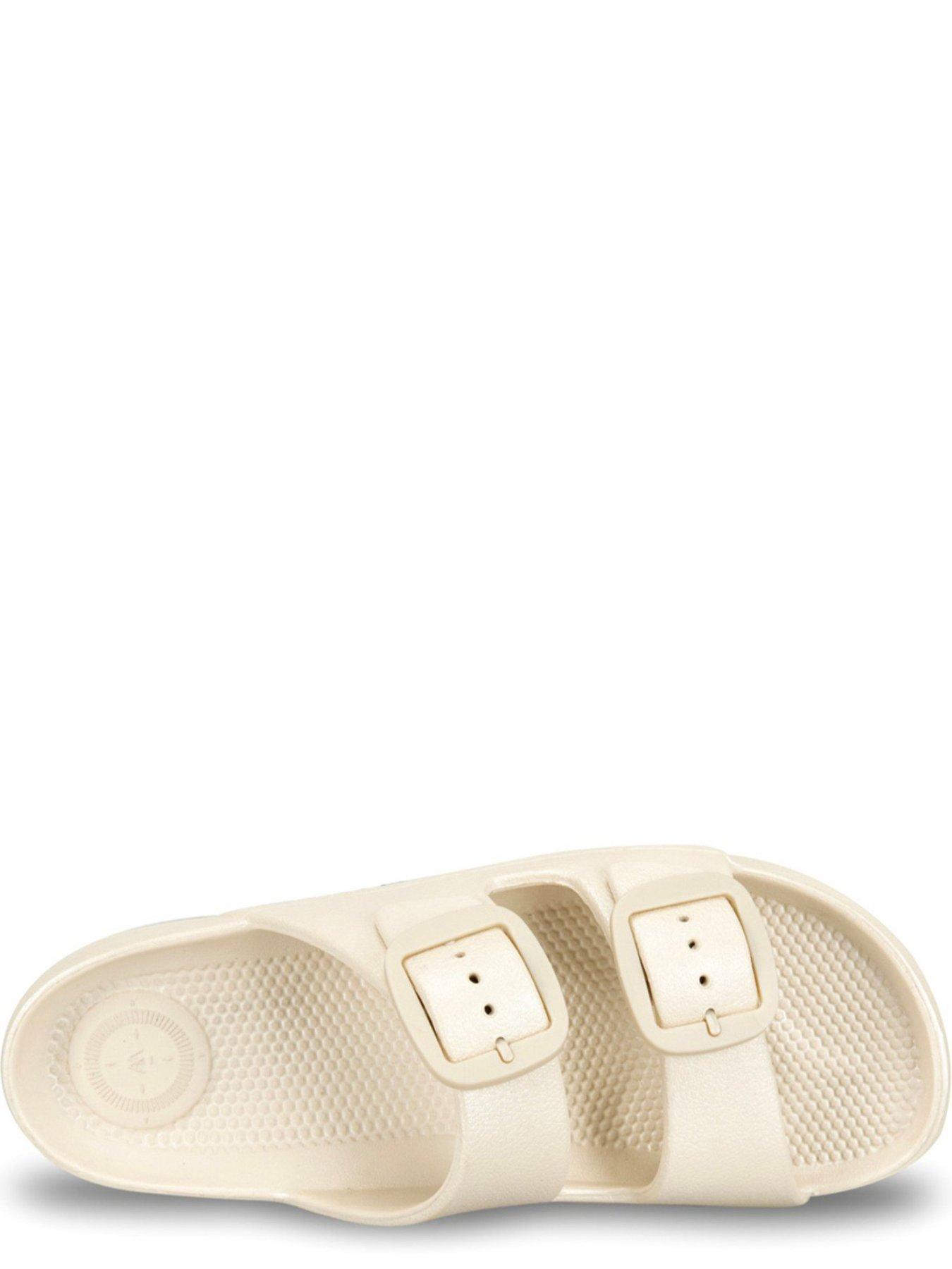 Image 3 of 5 of TOTES Totes Solbounce Ladies Double Buckle Adjustable Slide - Stone Metallic