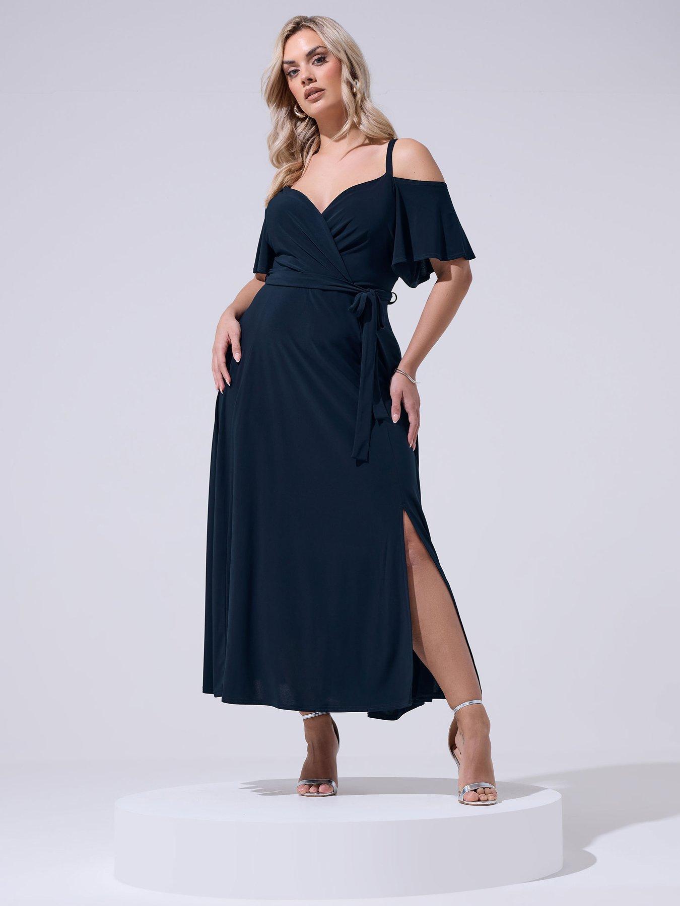 Image 3 of 5 of Yours Curve Cold Shoulder Maxi Dress
