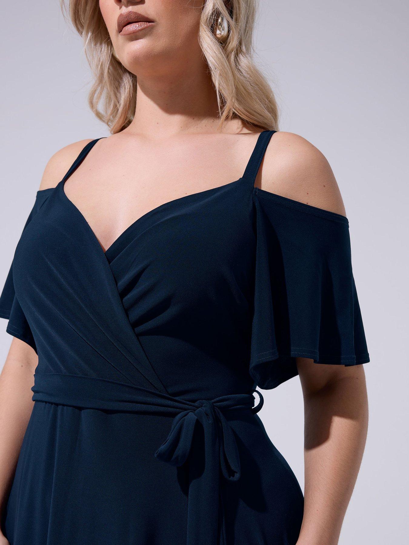 Image 4 of 5 of Yours Curve Cold Shoulder Maxi Dress