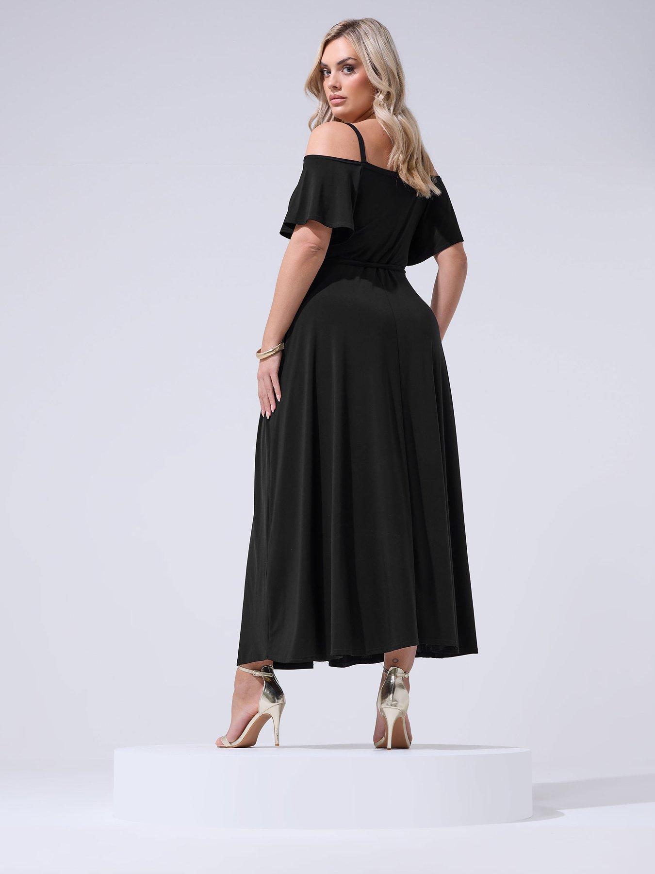 Image 2 of 4 of Yours Curve Cold Shoulder Maxi Dress