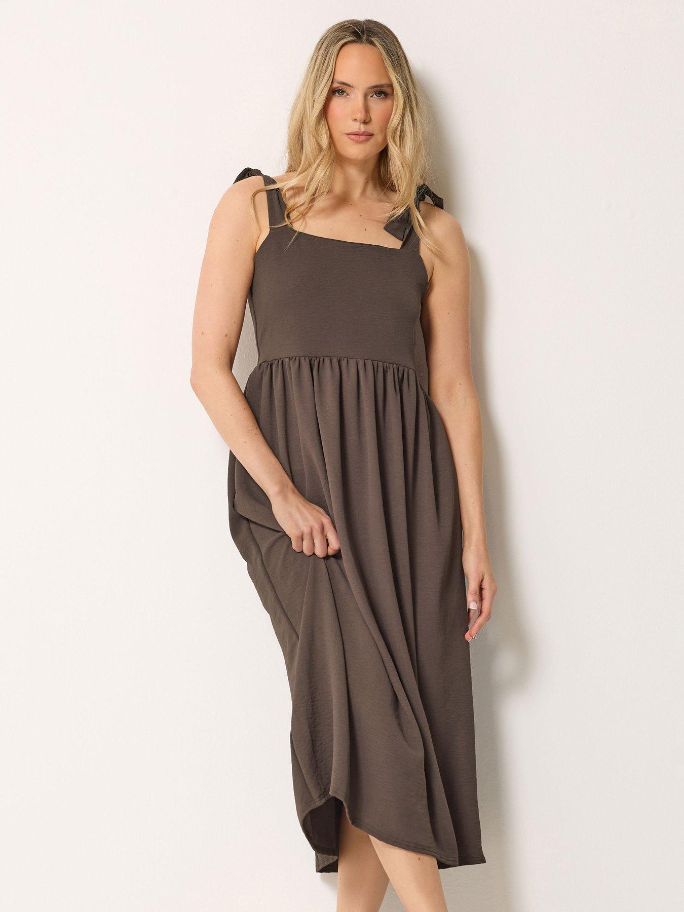 Long Tall Sally Linen Look Sundress - Brown