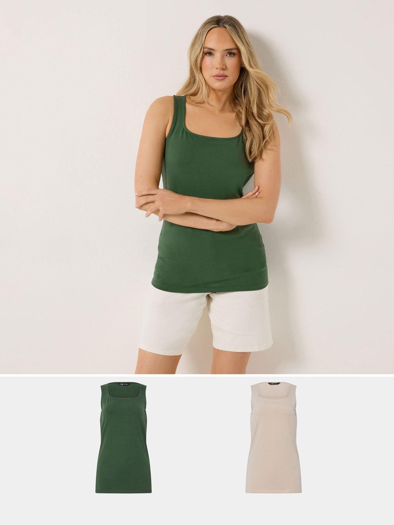 Image 1 of 5 of Long Tall Sally 2 Pack Square Neck Vest - Multi