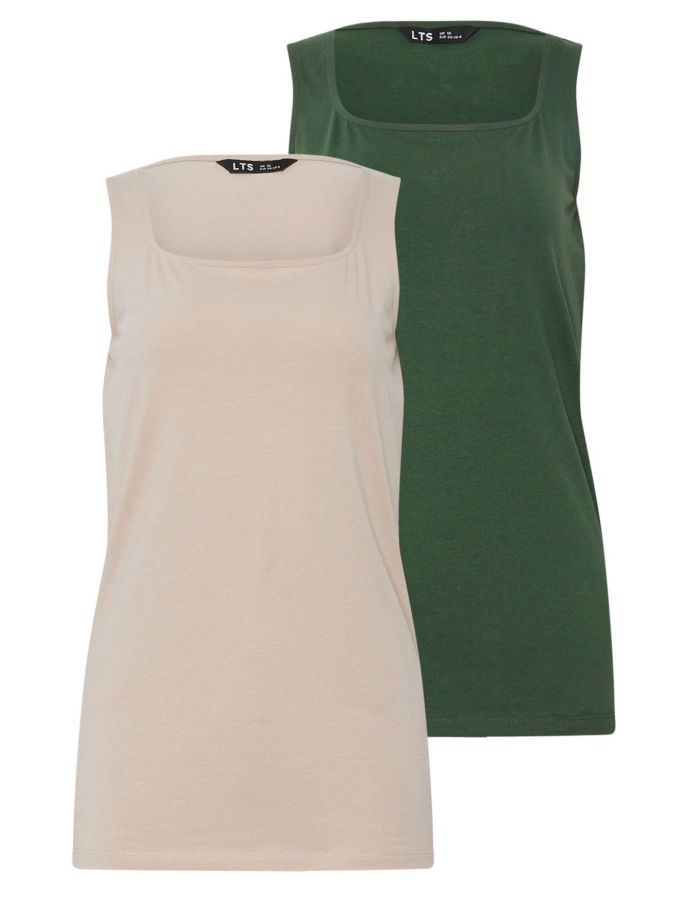 Image 5 of 5 of Long Tall Sally 2 Pack Square Neck Vest - Multi
