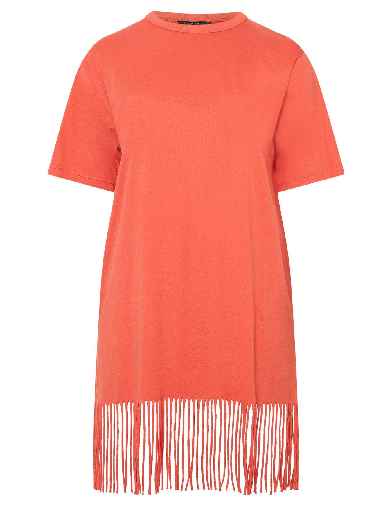 Image 5 of 5 of Yours Curve Tassel Beach Dress - Orange