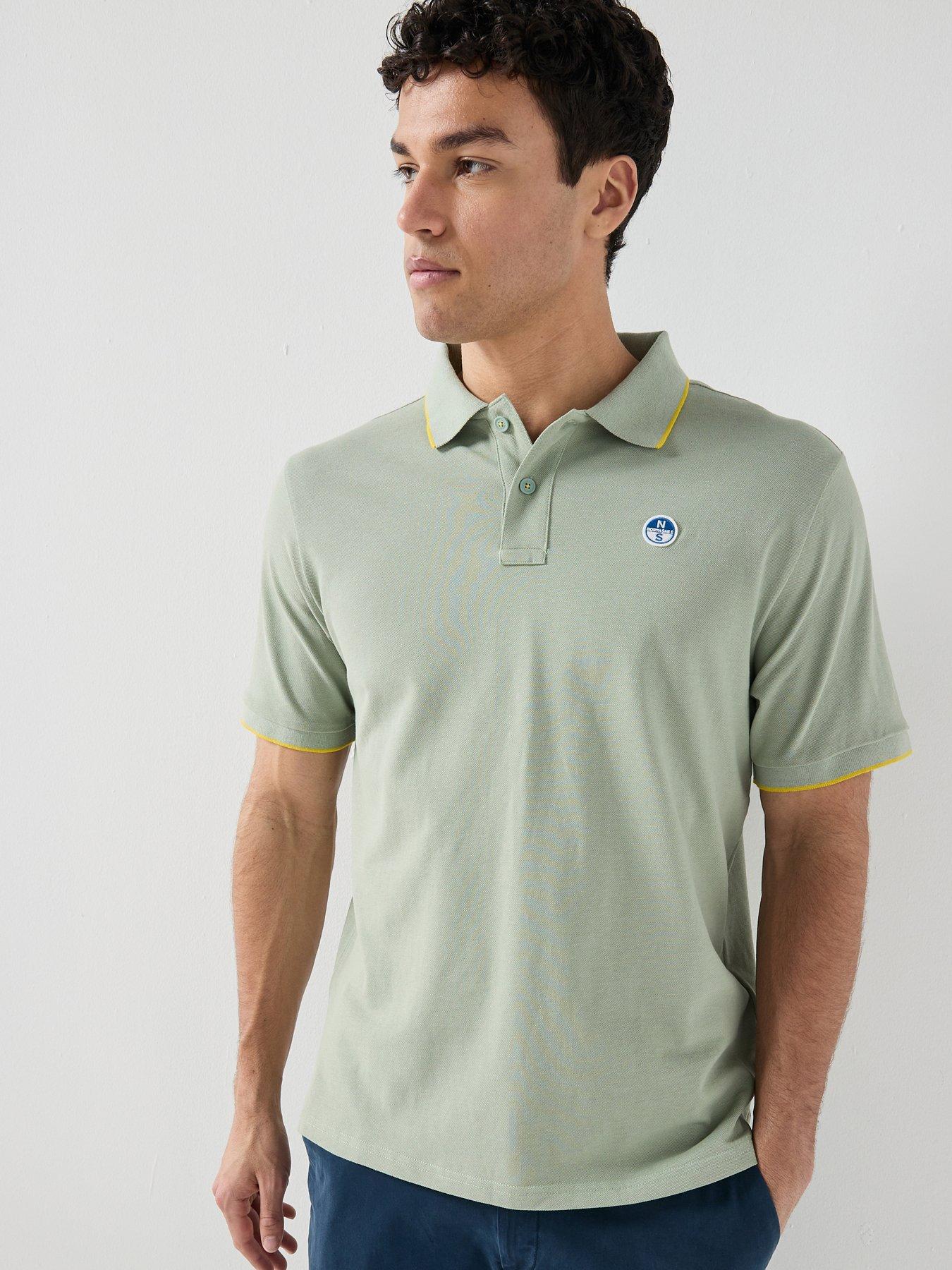 Image 1 of 5 of North Sails Tipped Collar Short Sleeve Polo Shirt - Green