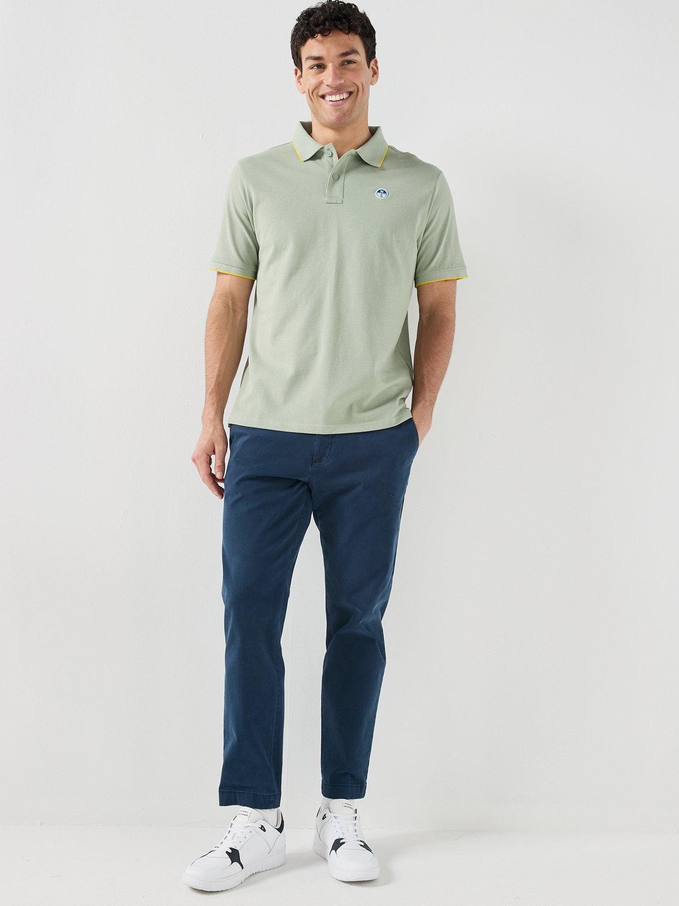 Image 3 of 5 of North Sails Tipped Collar Short Sleeve Polo Shirt - Green