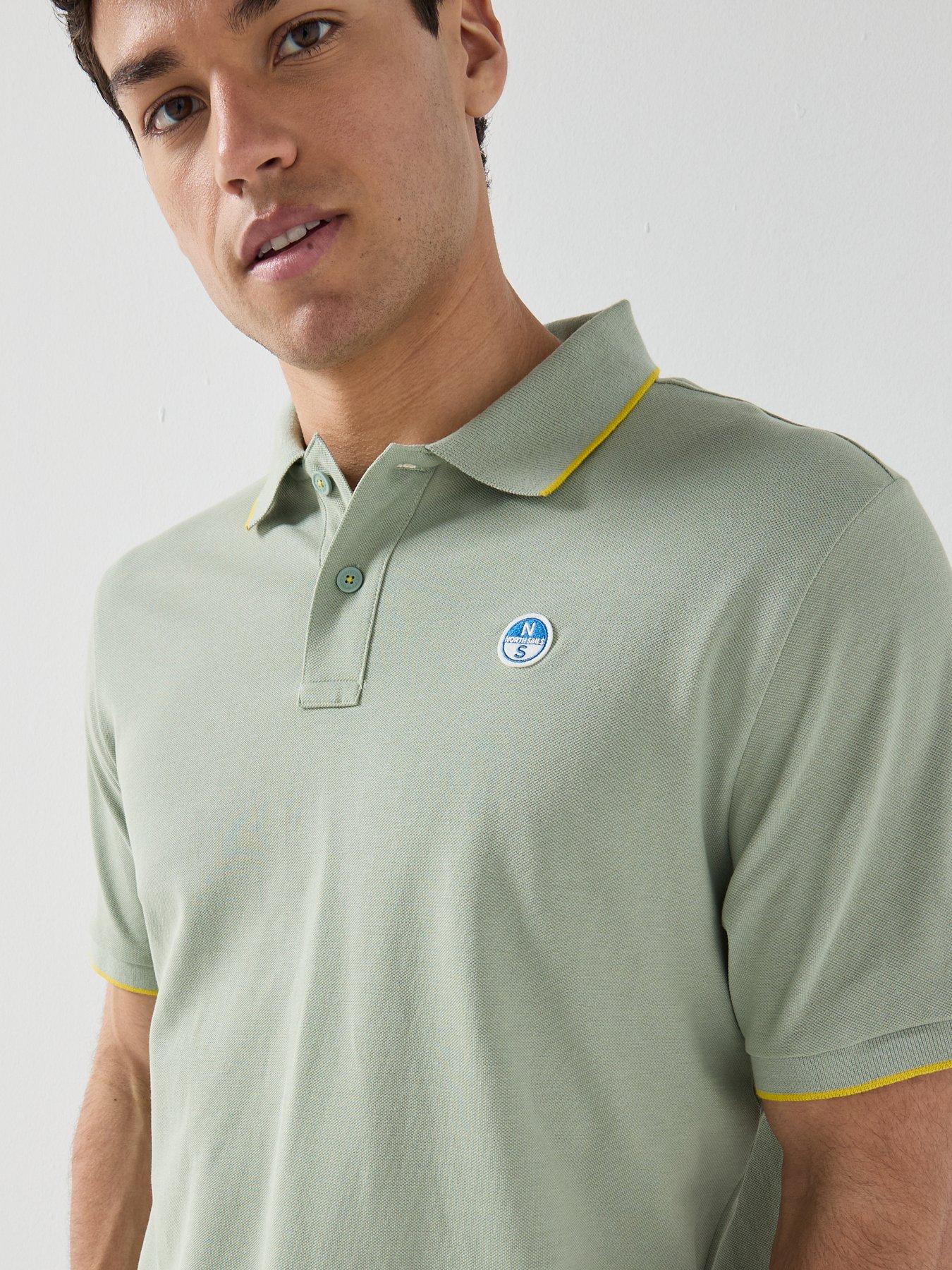 Image 4 of 5 of North Sails Tipped Collar Short Sleeve Polo Shirt - Green