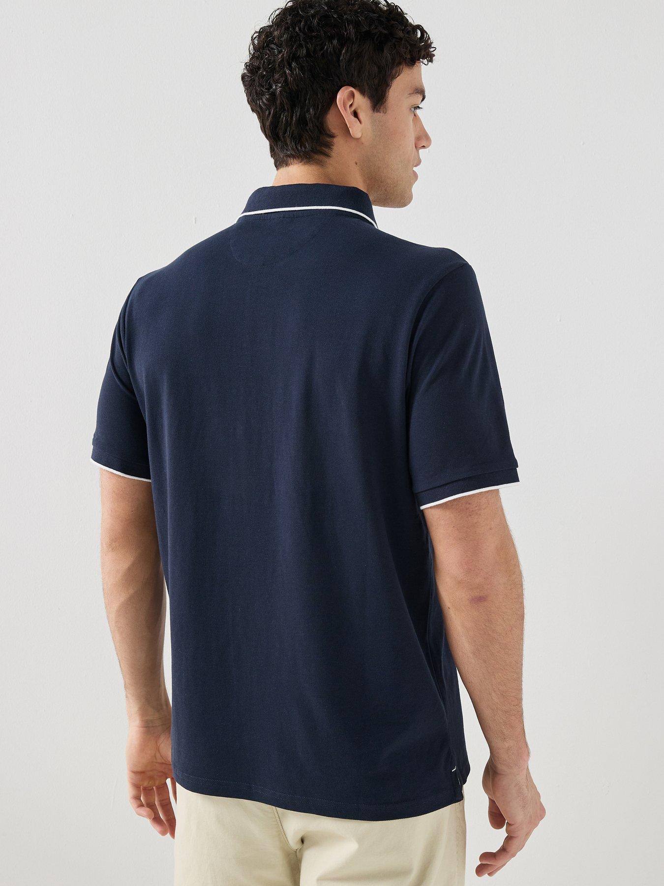 Image 2 of 4 of North Sails Tipped Collar Short Sleeve Polo Shirt - Navy