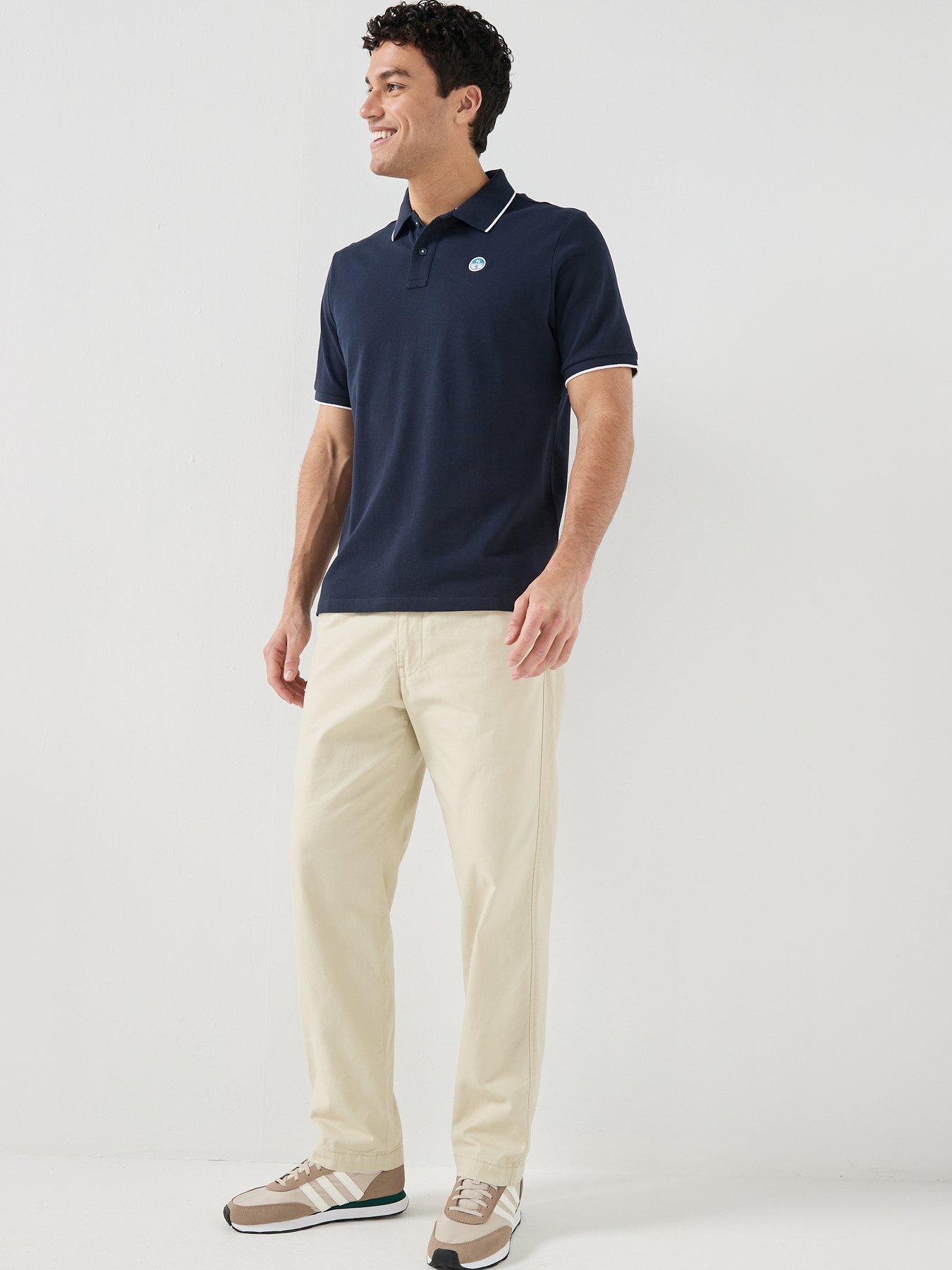 Image 3 of 4 of North Sails Tipped Collar Short Sleeve Polo Shirt - Navy