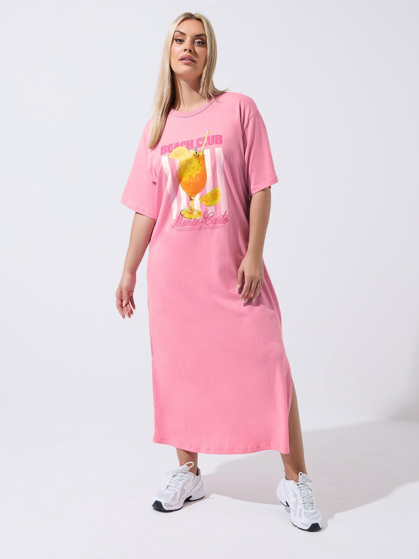 Yours Curve 'beach Club' Long Graphic Dress