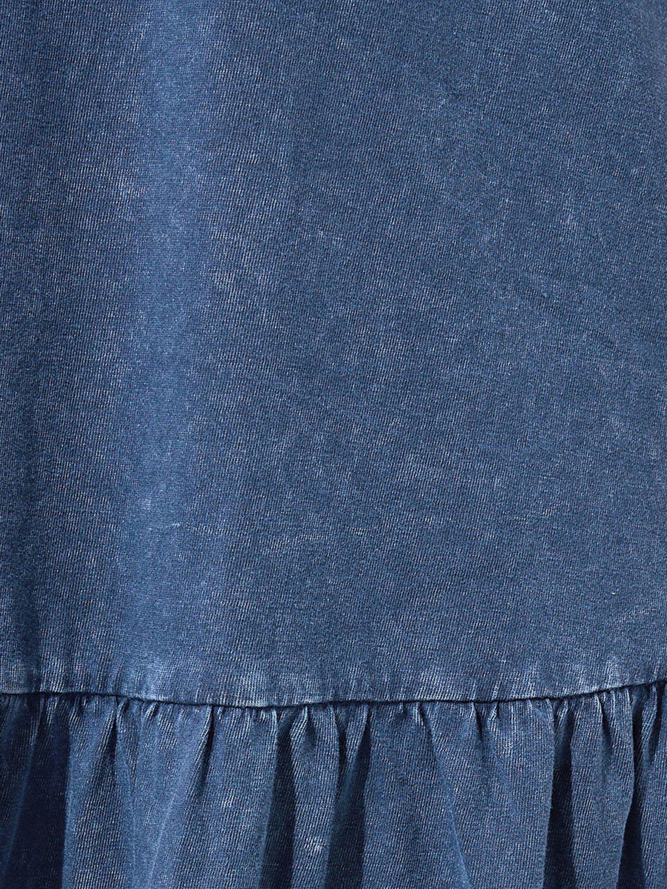 Image 4 of 5 of Yours Curve Acid Wash Dress - Blue