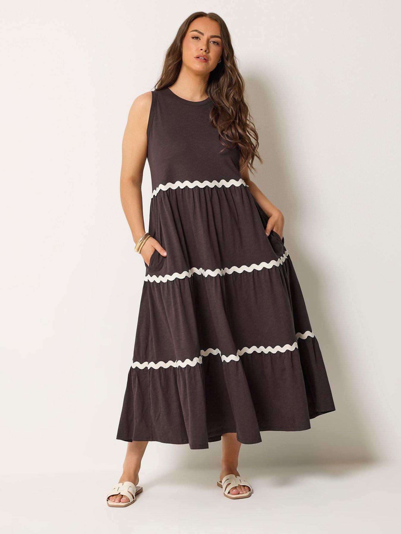 Yours Curve Contrast Ric Rac Trim Dress