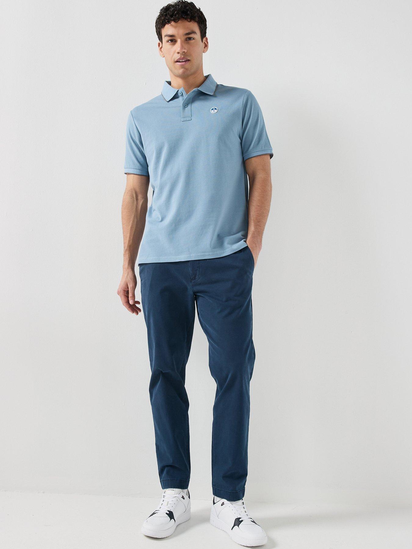 Image 3 of 6 of North Sails Tipped Collar Short Sleeve Polo Shirt - Blue