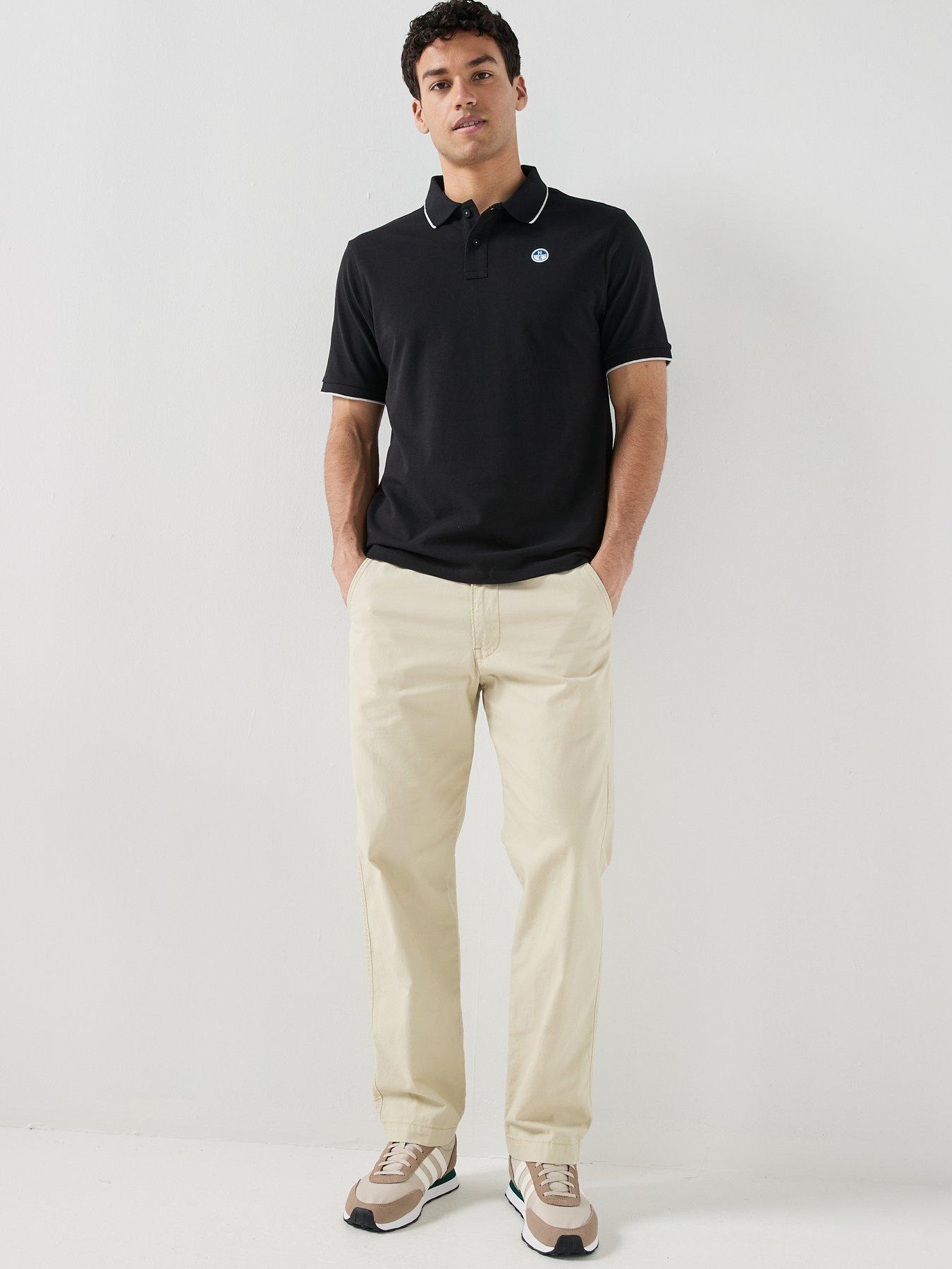 Image 3 of 5 of North Sails Tipped Collar Short Sleeve Polo Shirt - Black