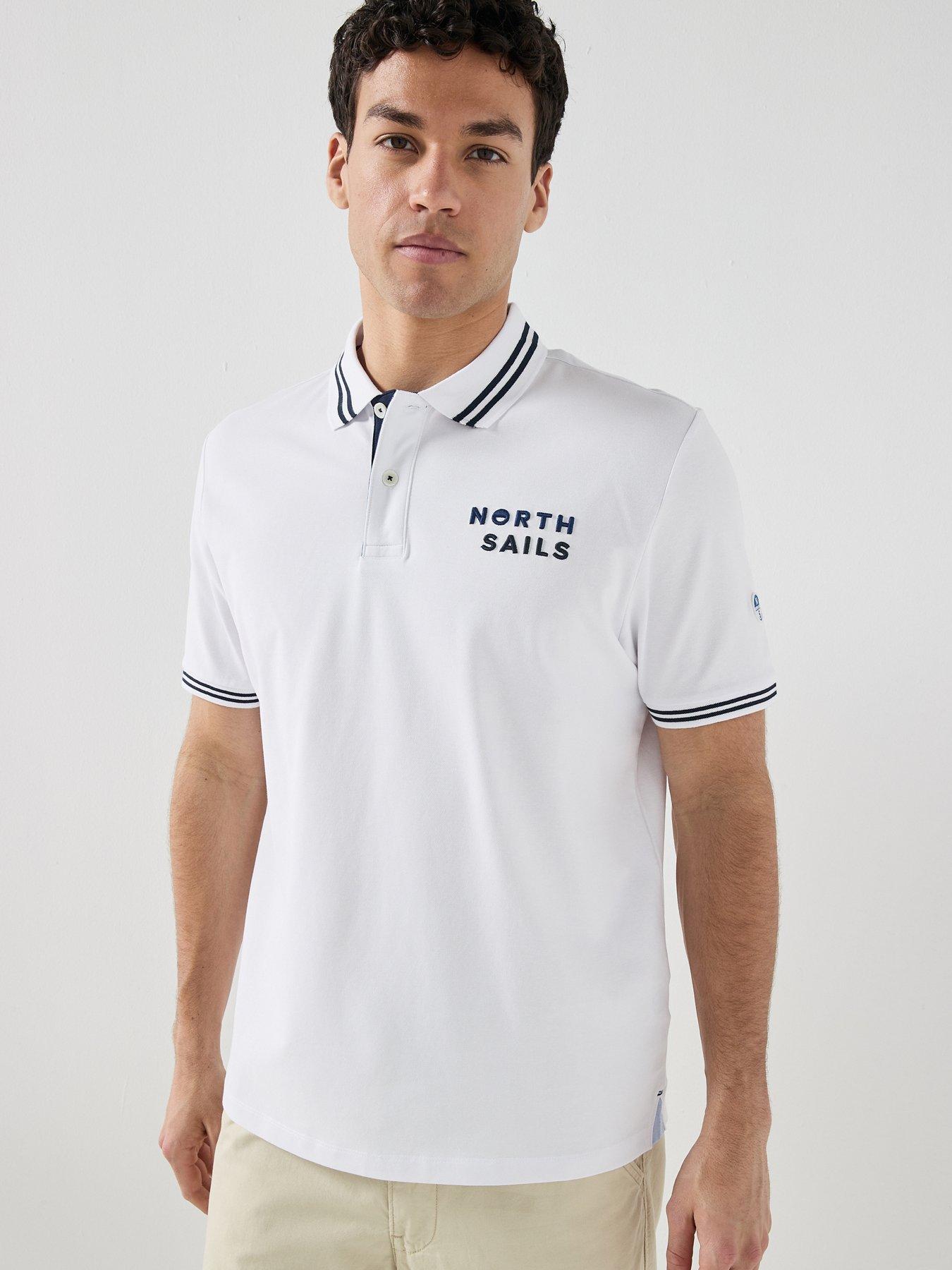 Image 1 of 4 of North Sails Embroidered Chest Logo Polo Shirt - White