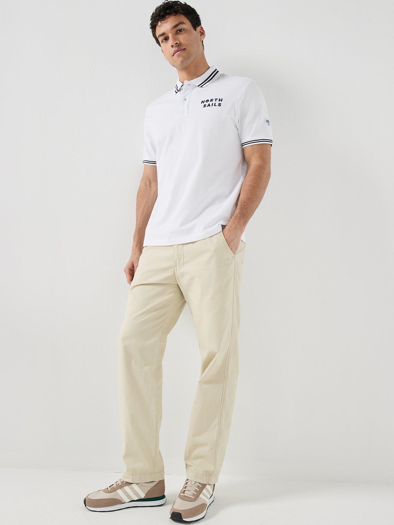 Image 3 of 4 of North Sails Embroidered Chest Logo Polo Shirt - White