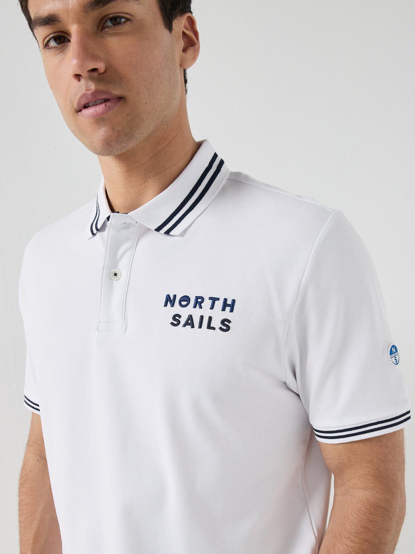 Image 4 of 4 of North Sails Embroidered Chest Logo Polo Shirt - White