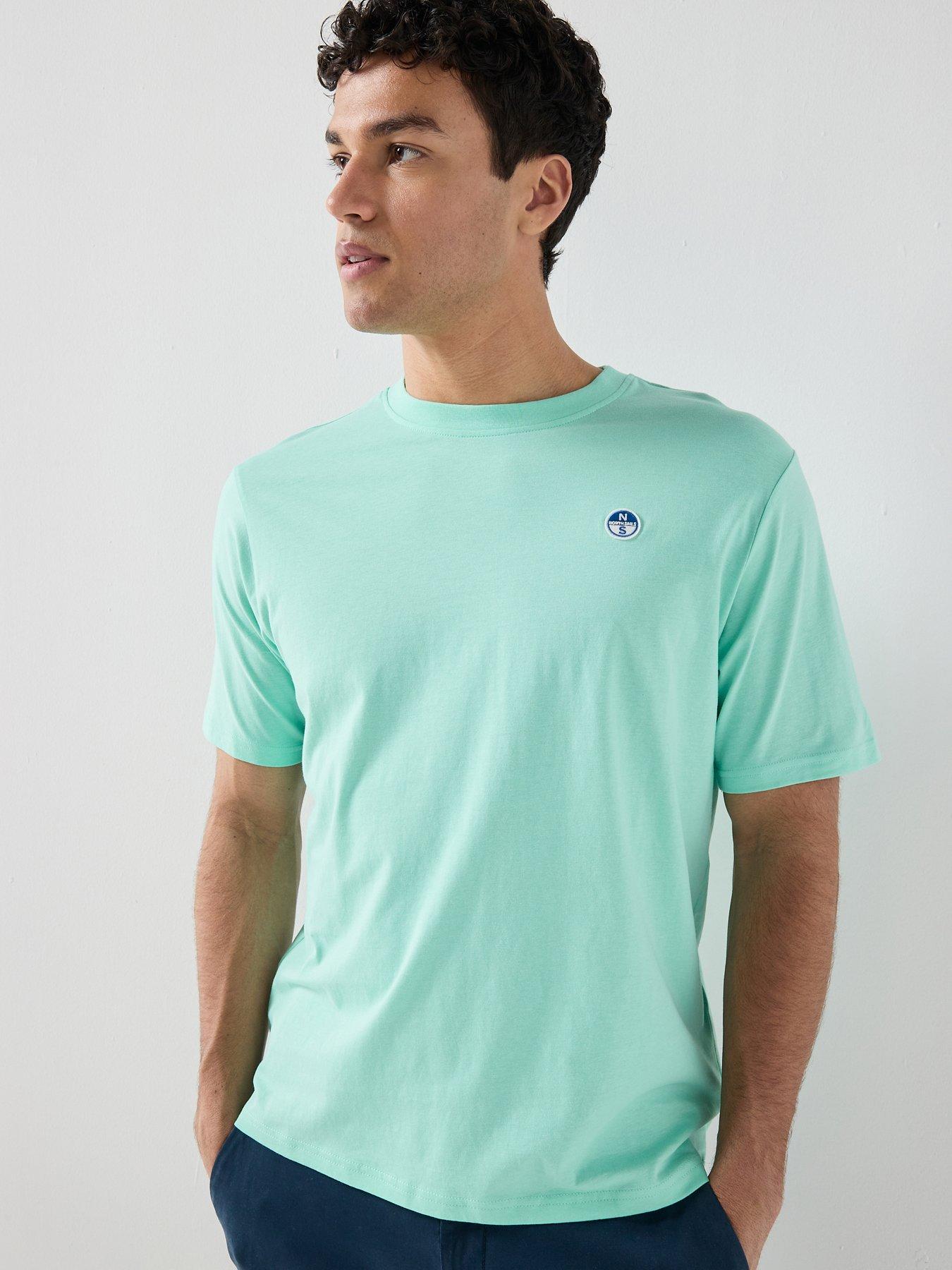 North Sails Regular Fit Left Chest Logo T-Shirt, Aqua, Size Xl, Men