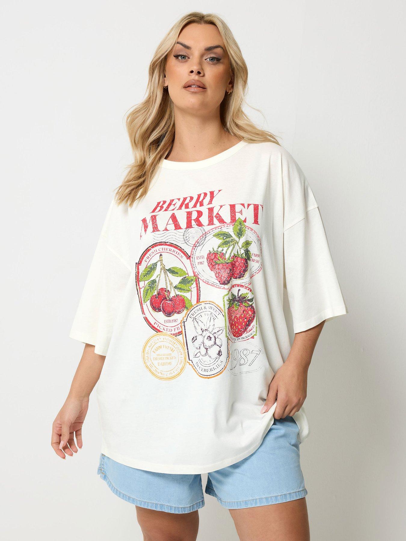 Yours Curve Placement Boxy T-shirt