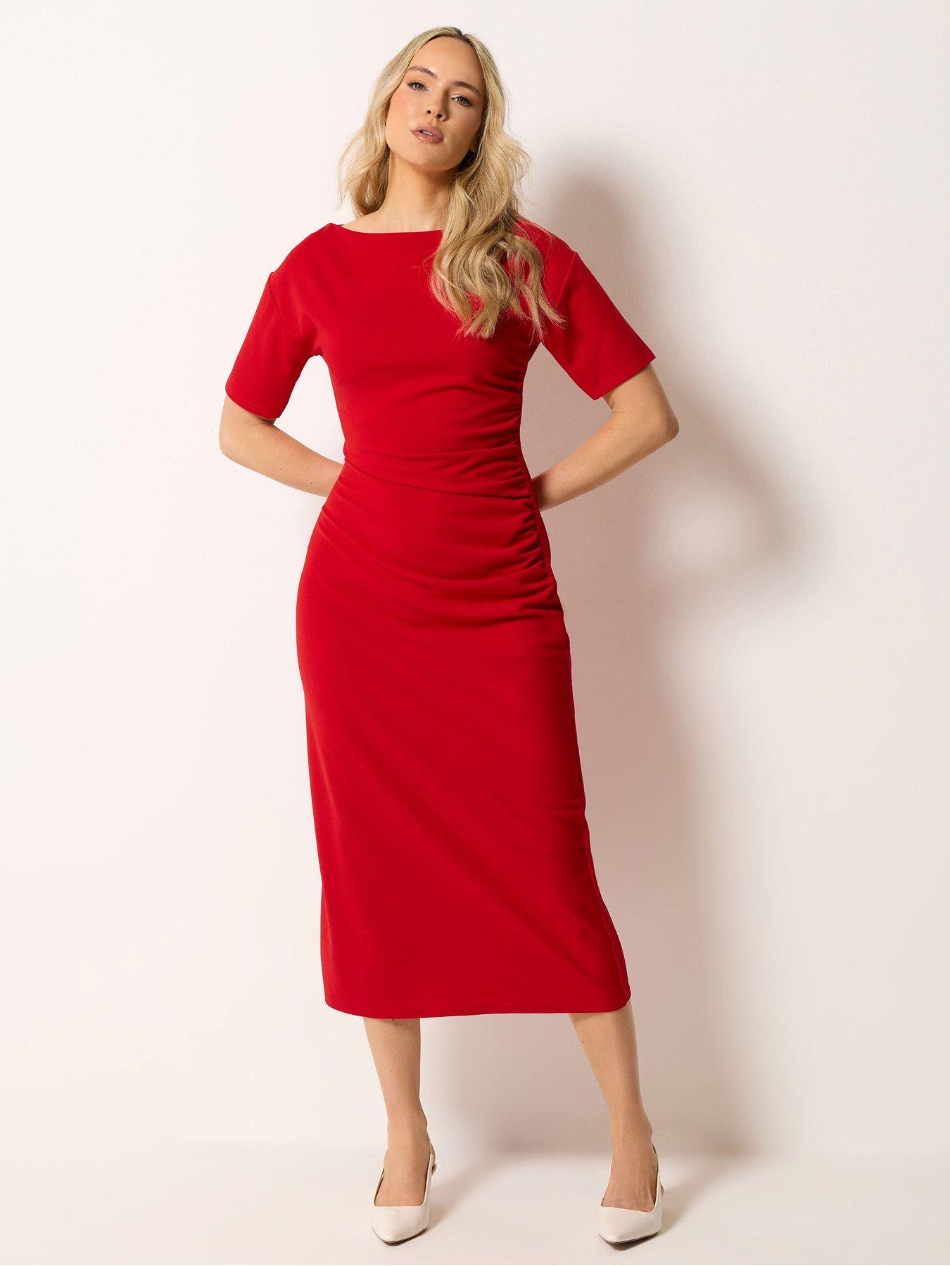 Long Tall Sally Tall Ruched Midi Dress