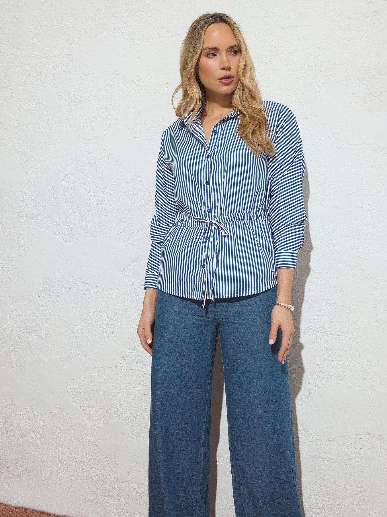 Long Tall Sally Tall Stripe Tie Waist Shirt