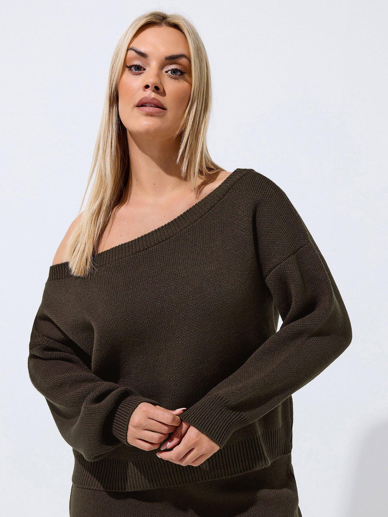 Yours Curve Off Shoulder Knit Jumper