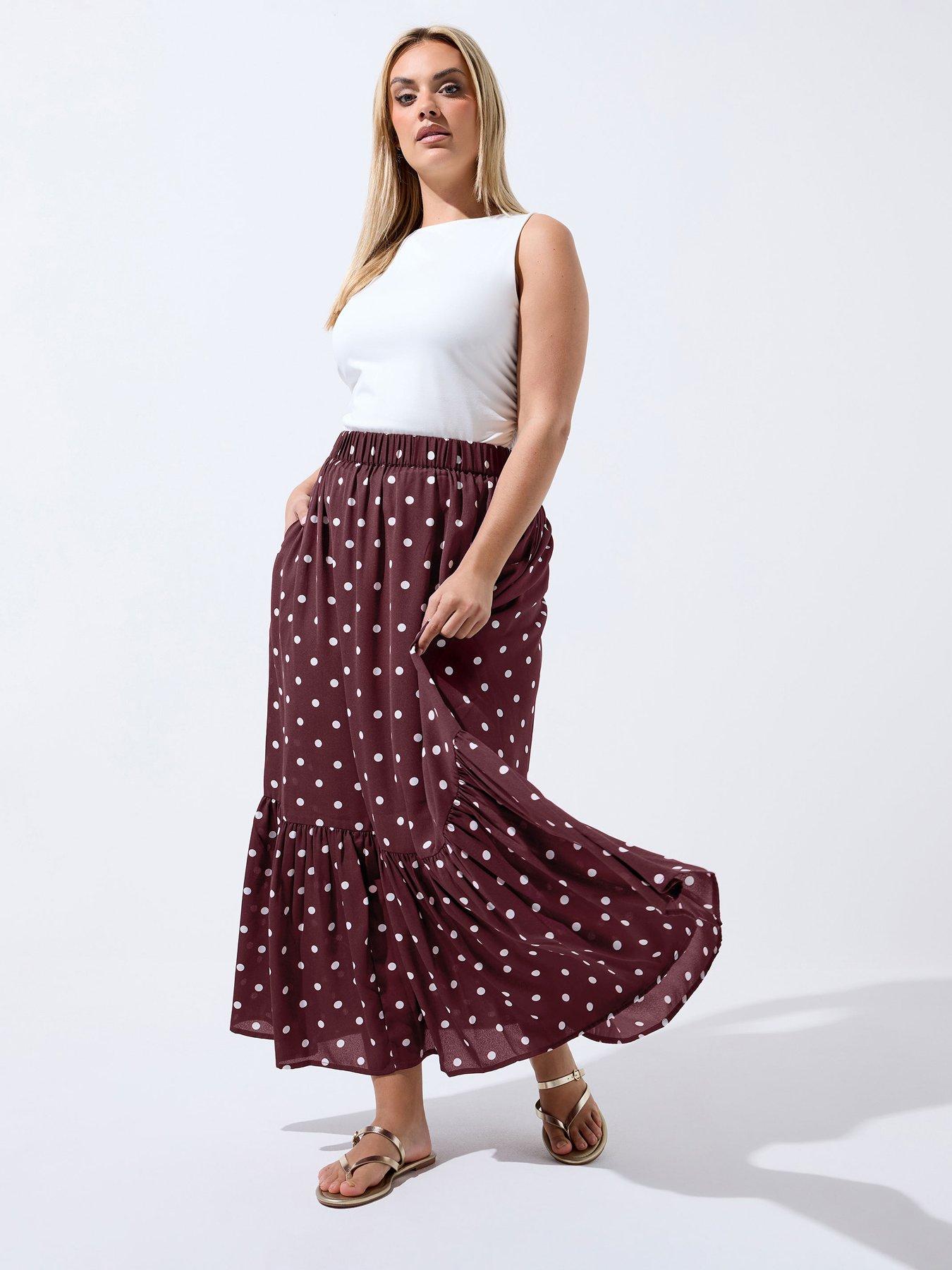 Yours Curve Polka Dot Skirt