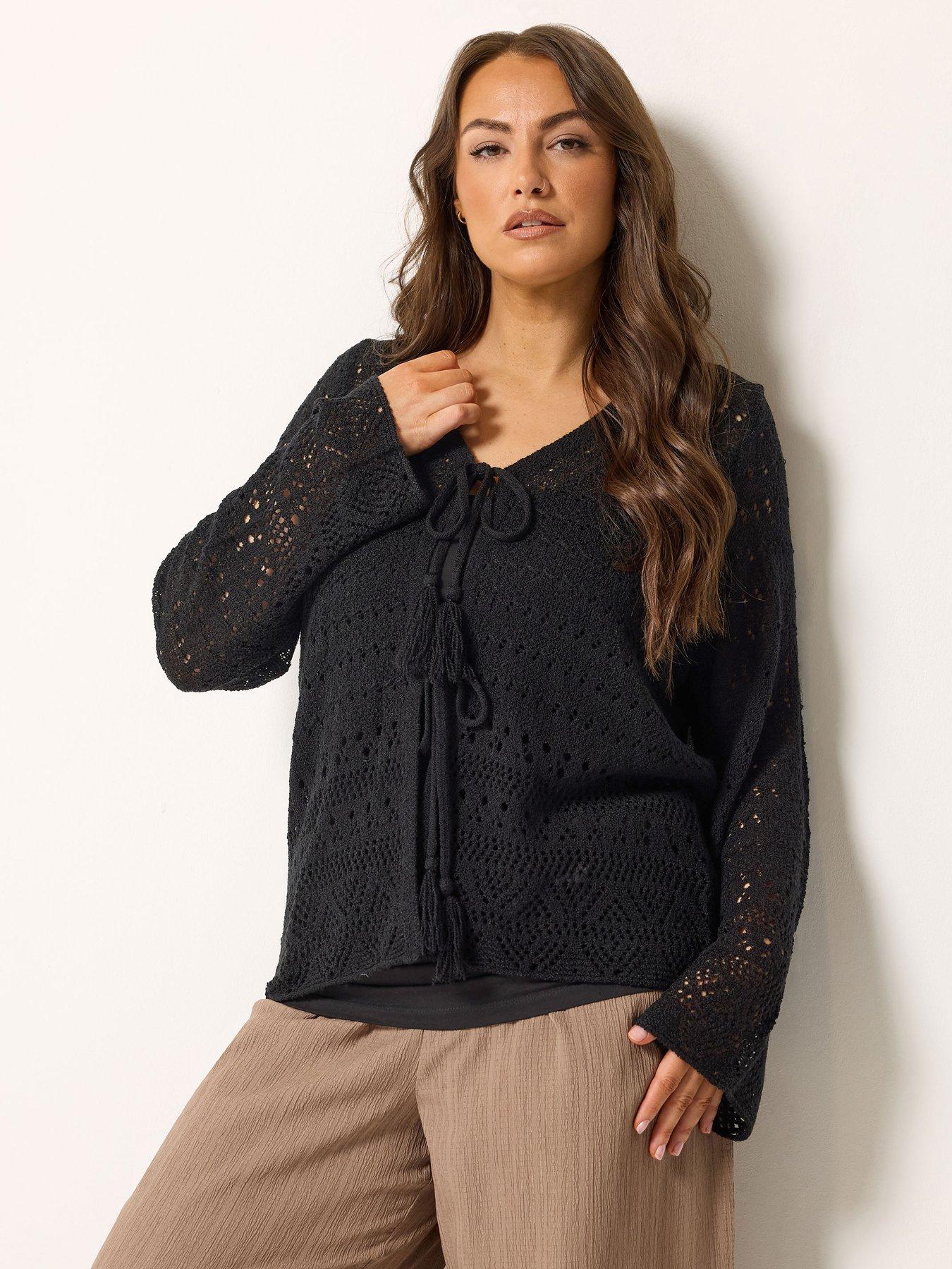 Yours Curve Crochet Tie Cardigan