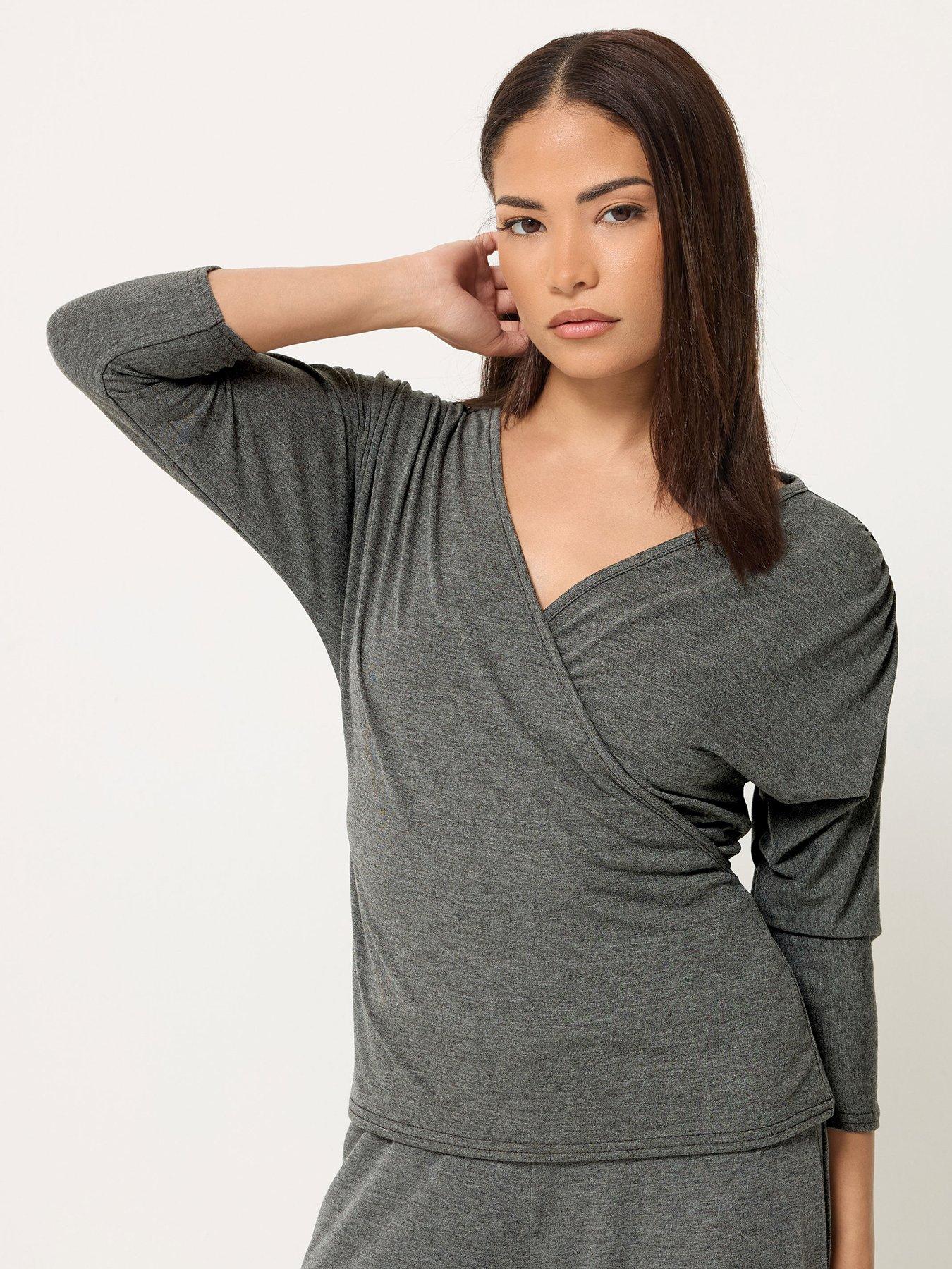 Image 1 of 5 of PixieGirl Petite 3/4 Slv Wrap Top